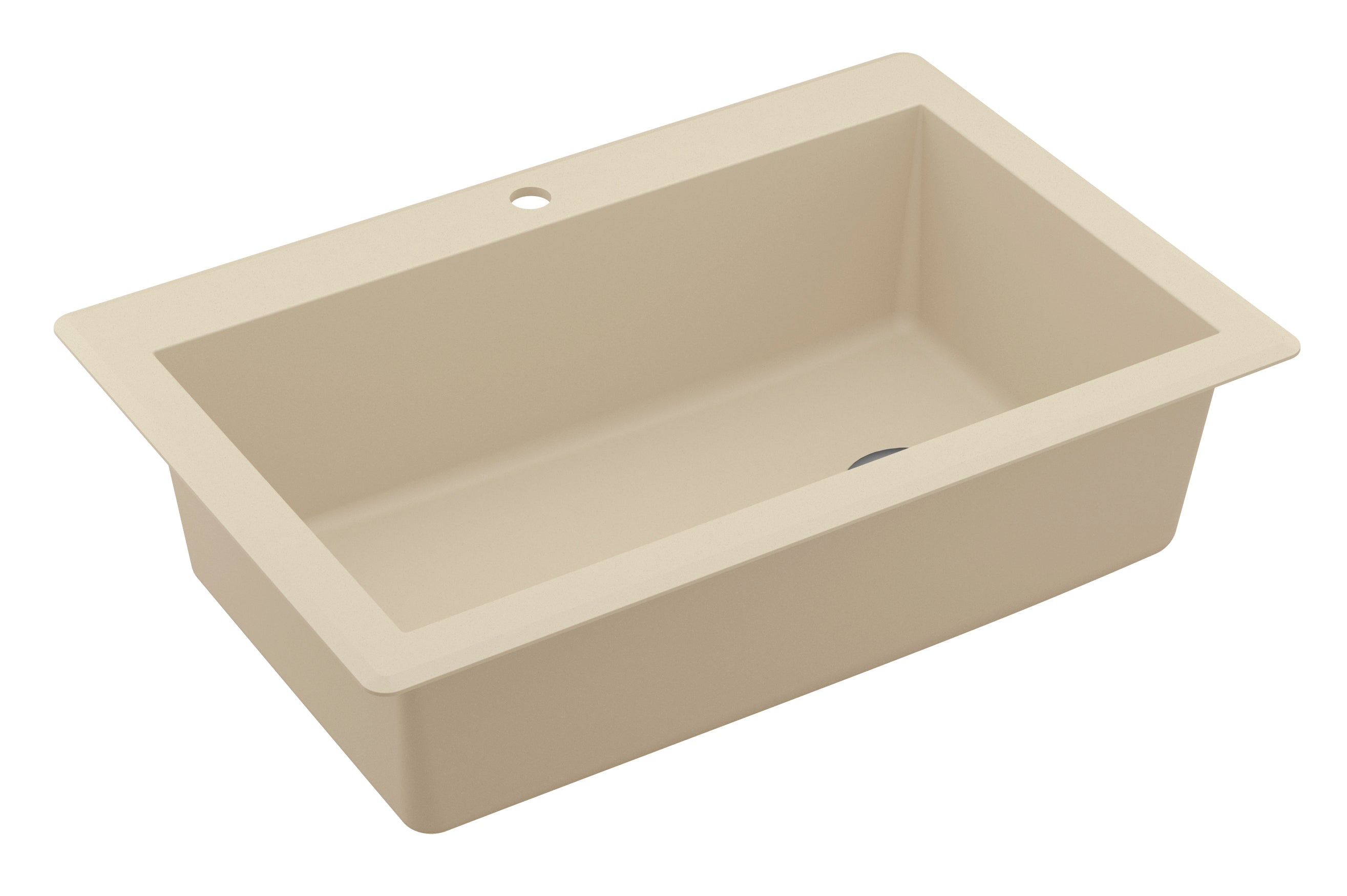 Karran 33" Drop In/Topmount Quartz Composite Kitchen Sink, Bisque, QT-670-BI