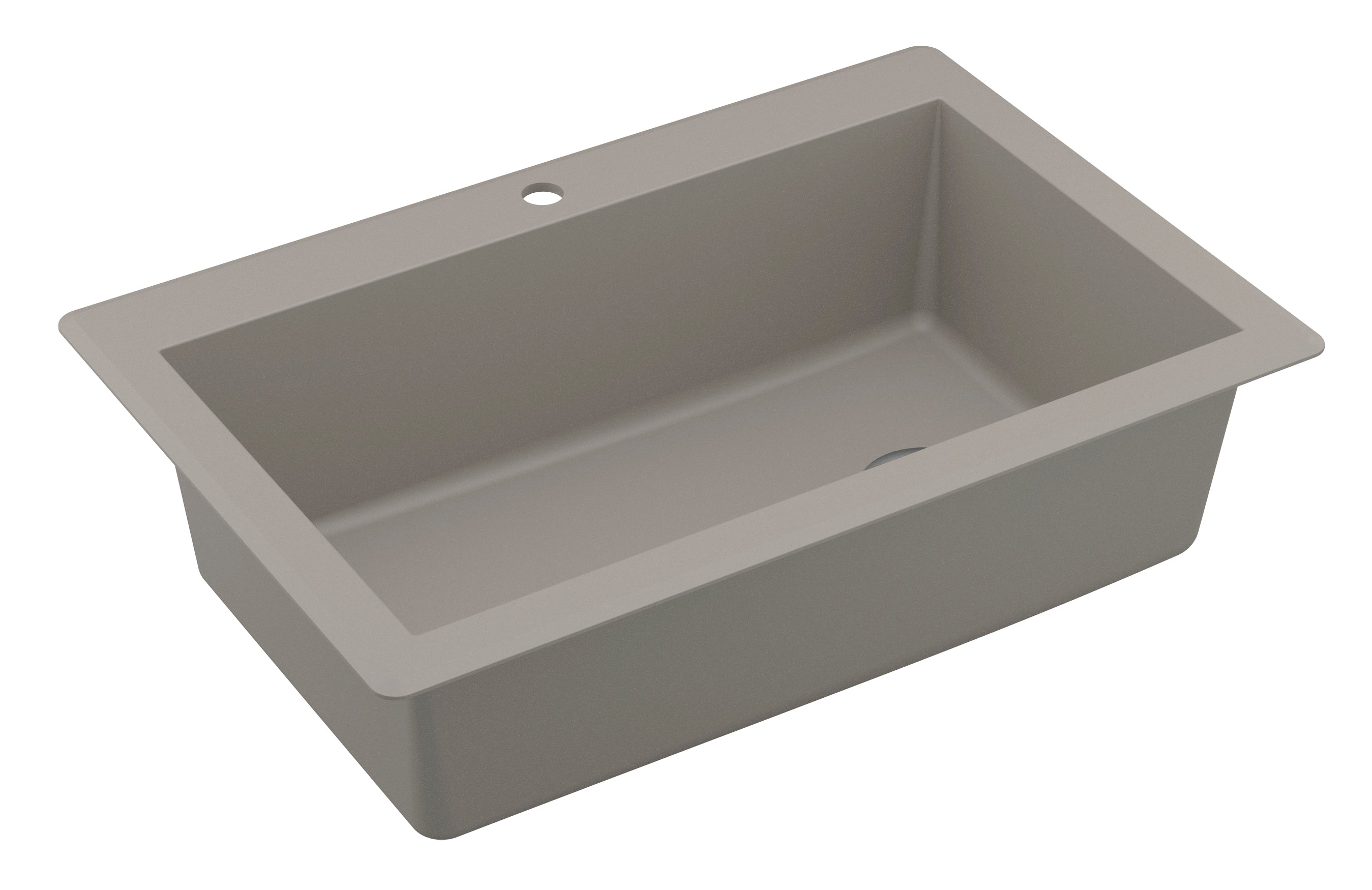Karran 33" Drop In/Topmount Quartz Composite Kitchen Sink, Concrete, QT-670-CN