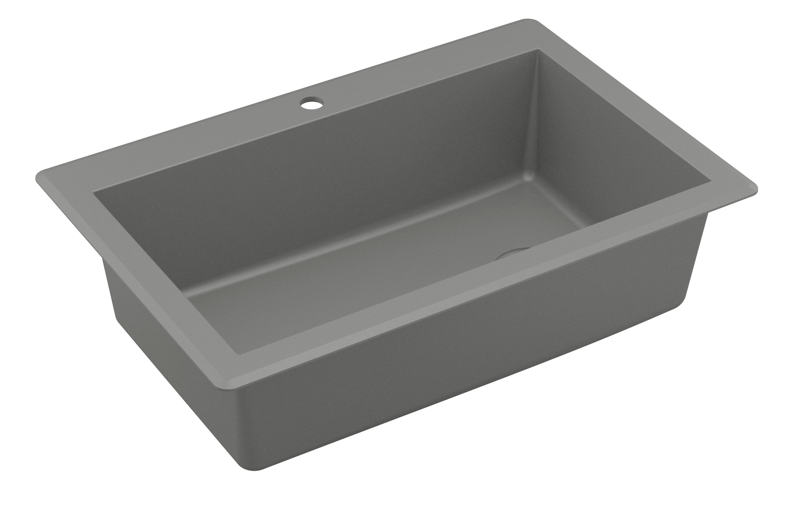 Alternate Image for Karran 33" Drop In/Topmount Quartz Composite Kitchen Sink, Grey, QT-670-GR