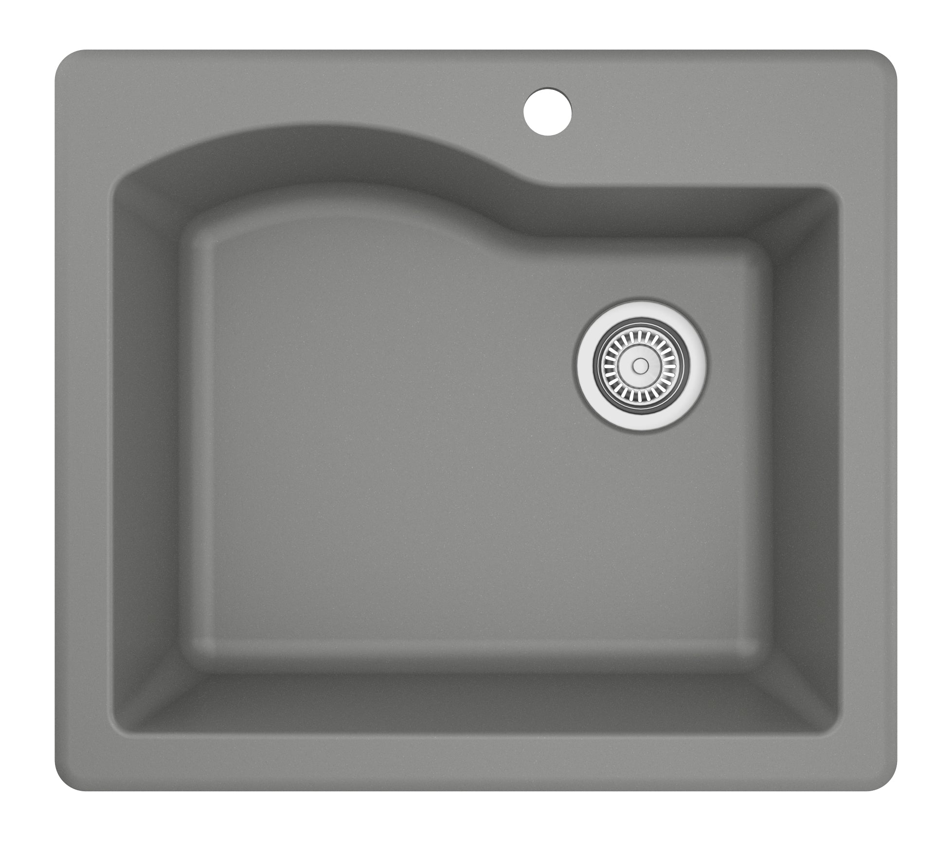 Alternate Image for Karran 25" Drop In/Topmount Quartz Composite Kitchen Sink, Grey, QT-671-GR