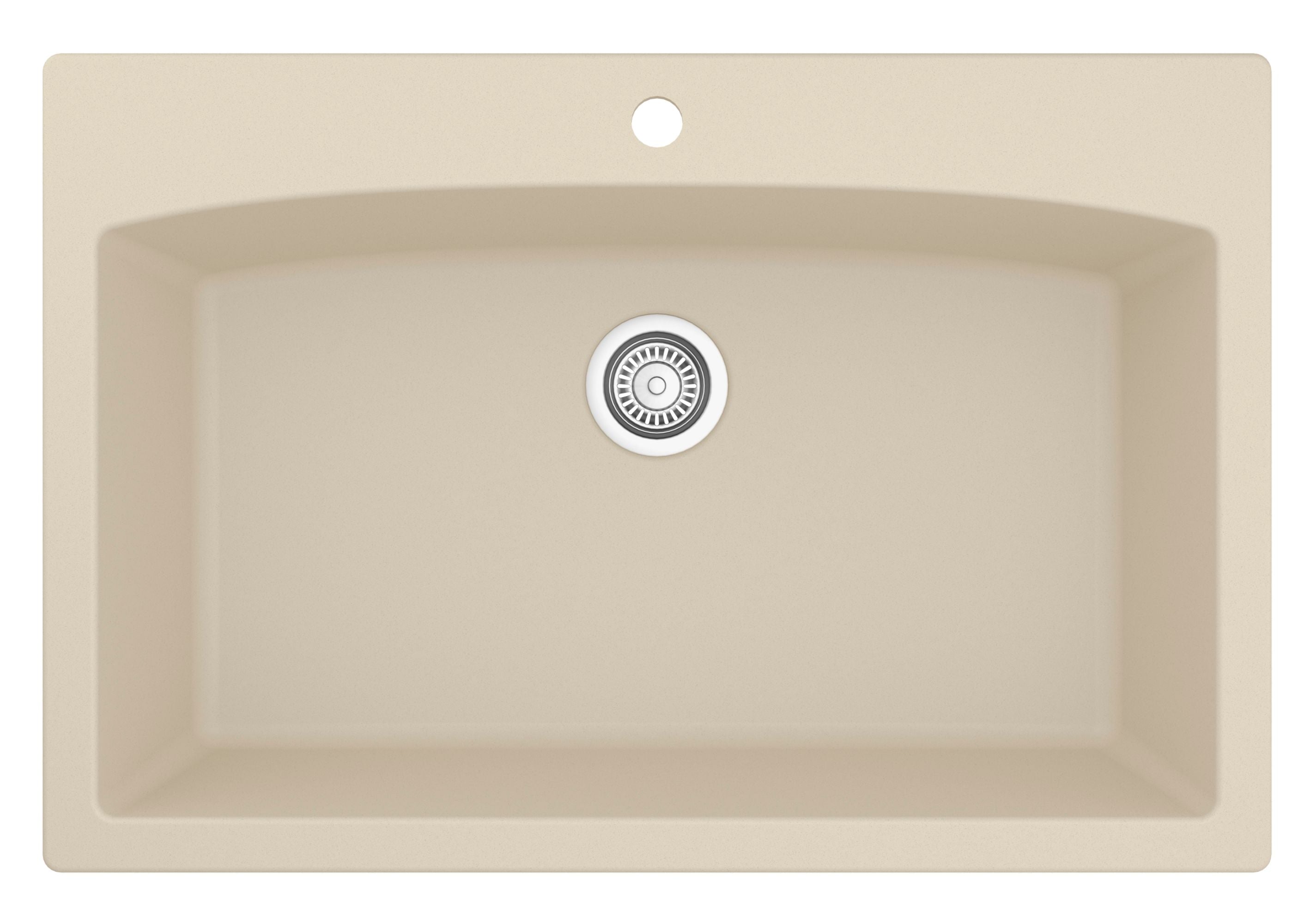 Karran 33" Drop In/Topmount Quartz Composite Kitchen Sink, Bisque, QT-712-BI-PK1