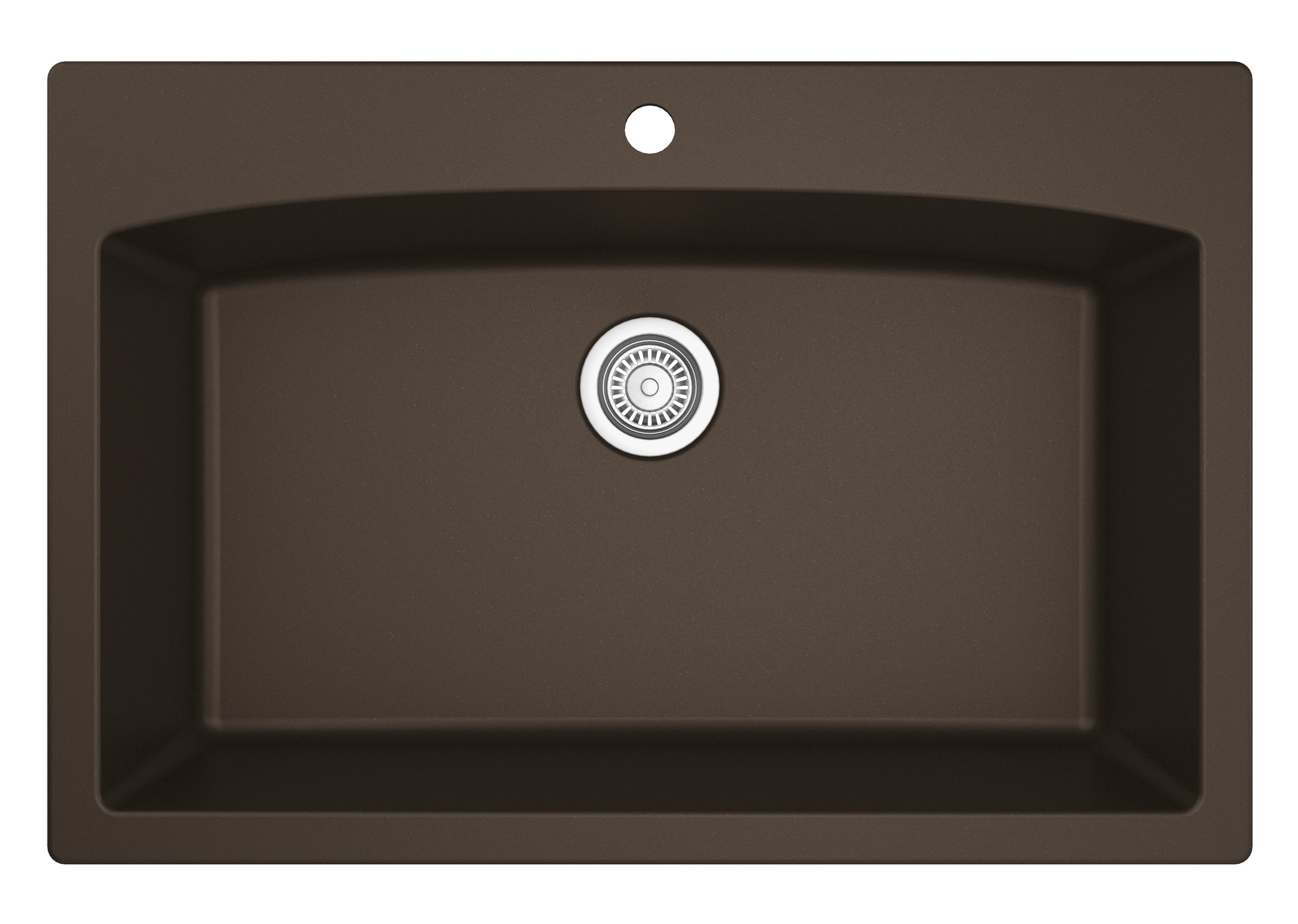 Karran 33" Drop In/Topmount Quartz Composite Kitchen Sink, Brown, QT-712-BR