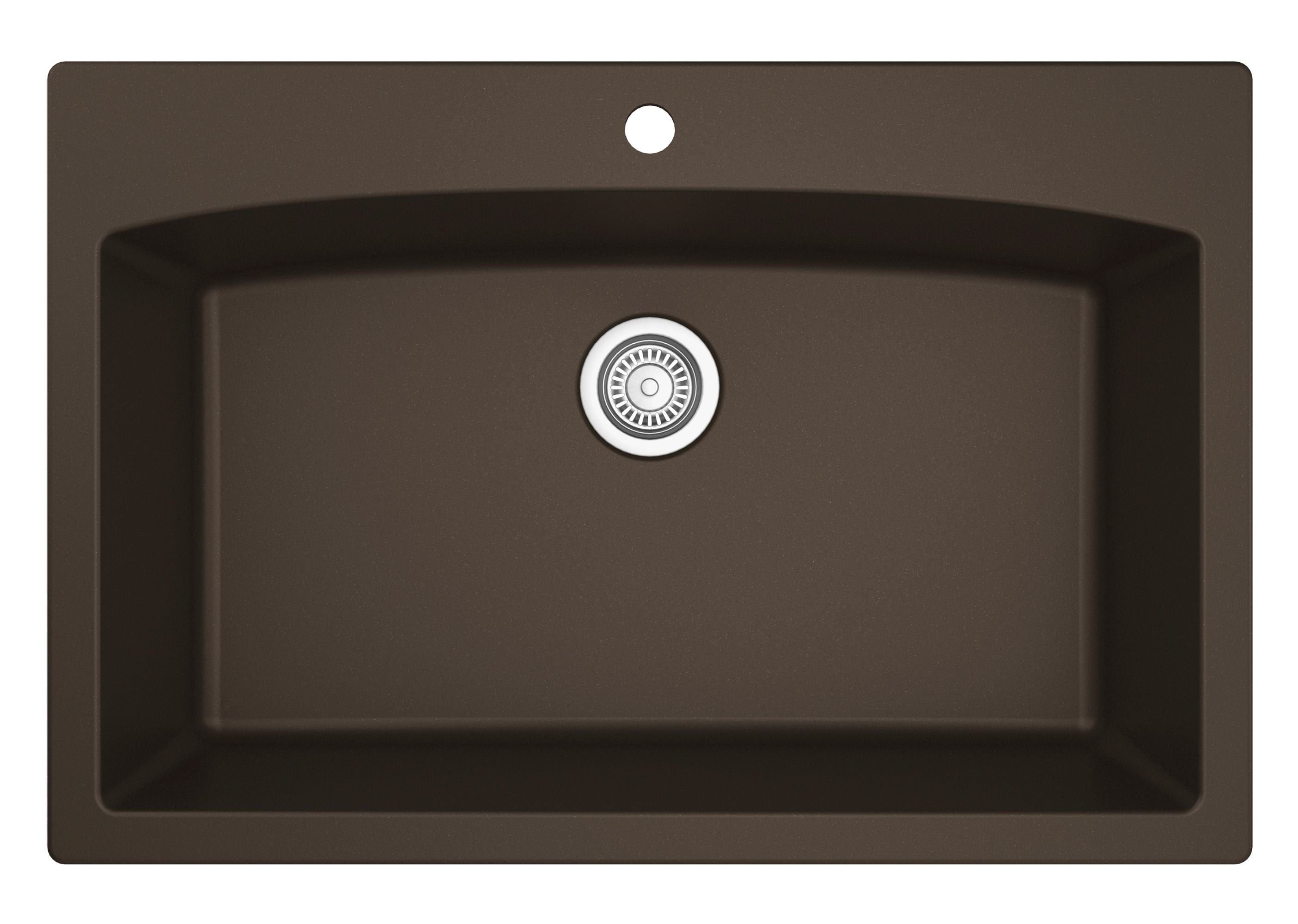 Karran 33" Drop In/Topmount Quartz Composite Kitchen Sink, Brown, QT-712-BR-PK1