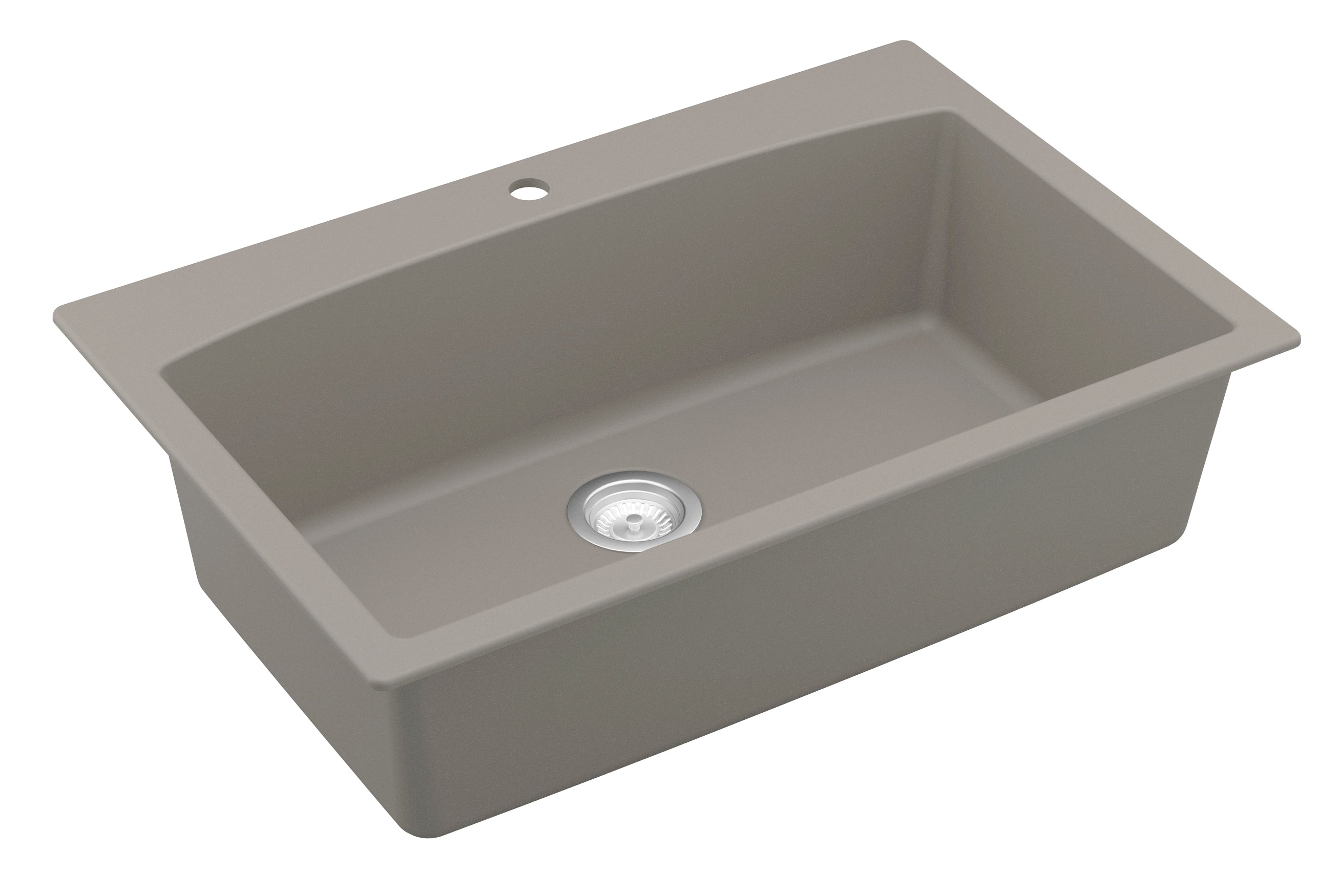 Karran 33" Drop In/Topmount Quartz Composite Kitchen Sink, Concrete, QT-712-CN