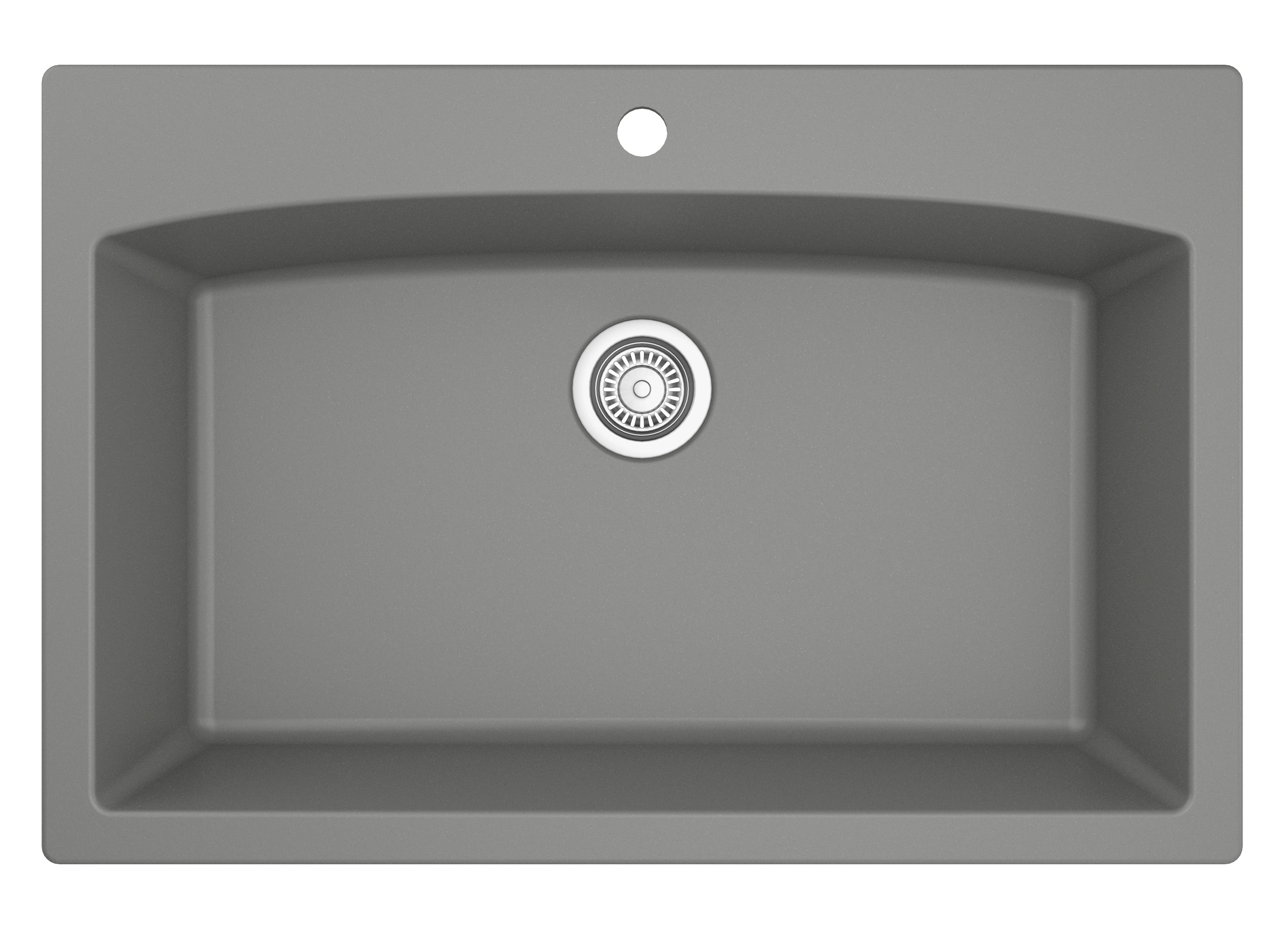 Karran 33" Drop In/Topmount Quartz Composite Kitchen Sink, Grey, QT-712-GR