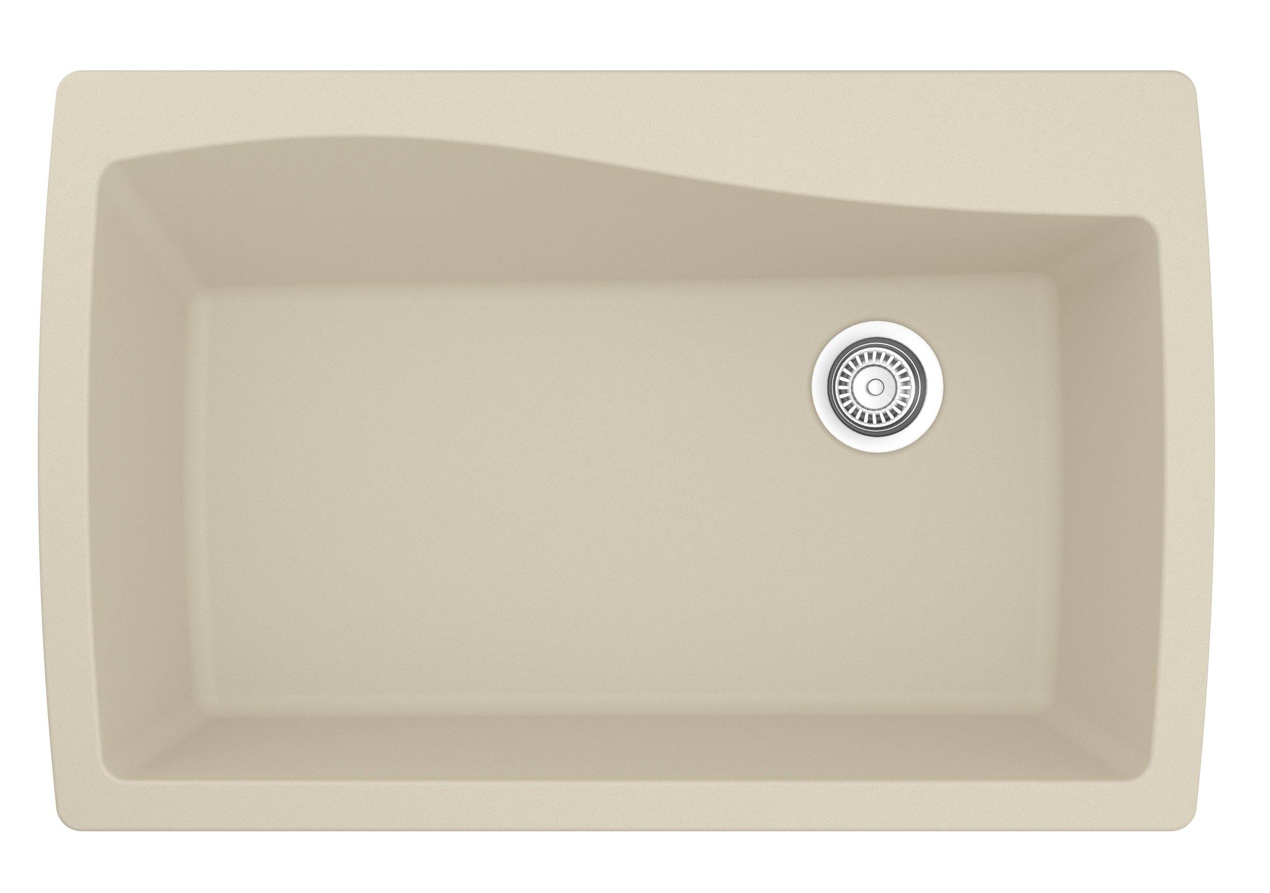 Alternate Image for Karran 34" Drop In/Topmount Quartz Composite Kitchen Sink, Bisque, QT-722-BI