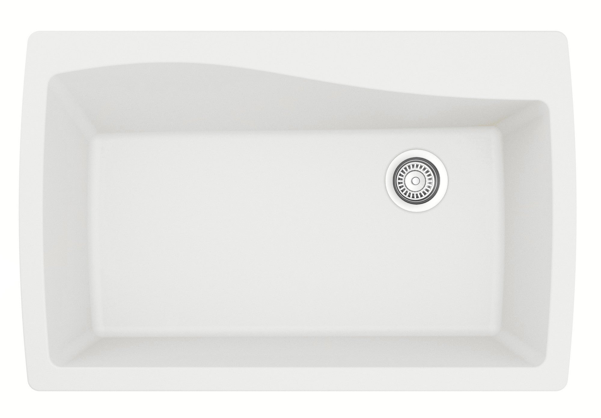 Karran 34" Drop In/Topmount Quartz Composite Kitchen Sink with Accessories, White, QT-722-WH-PK1