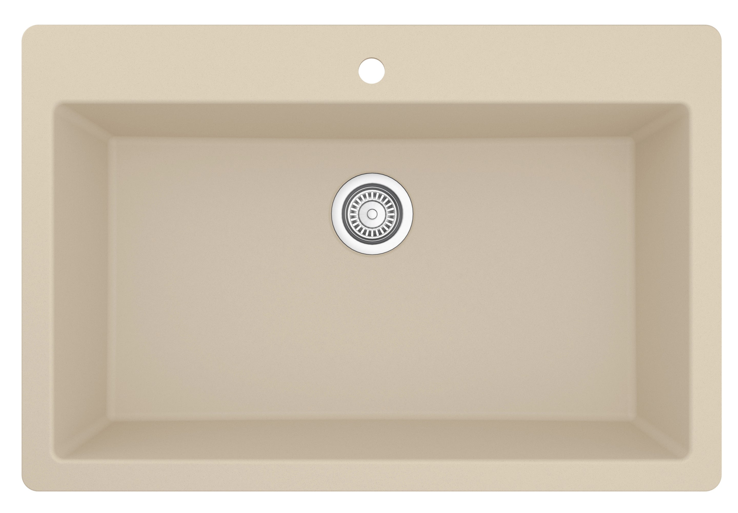 Karran 33" Drop In/Topmount Quartz Composite Kitchen Sink, Bisque, QT-812-BI