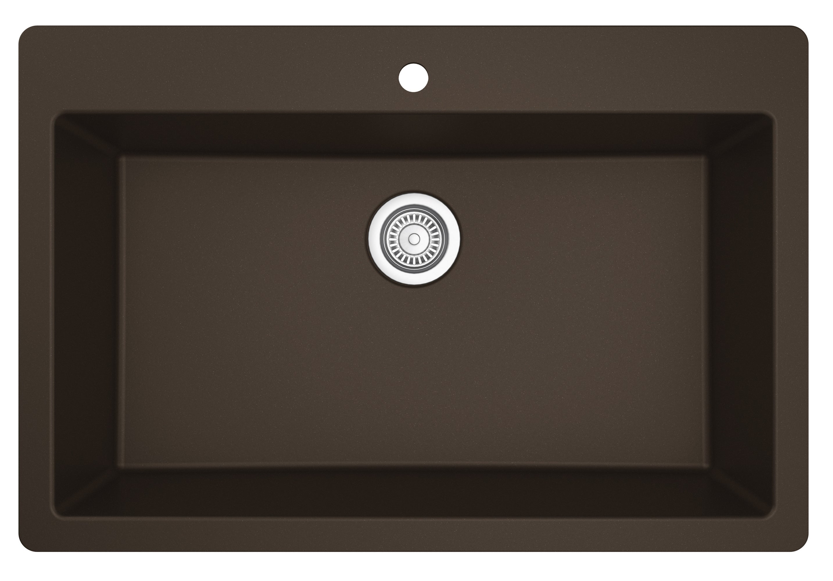Alternate Image for Karran 33" Drop In/Topmount Quartz Composite Kitchen Sink with Accessories, Brown, QT-812-BR-PK1