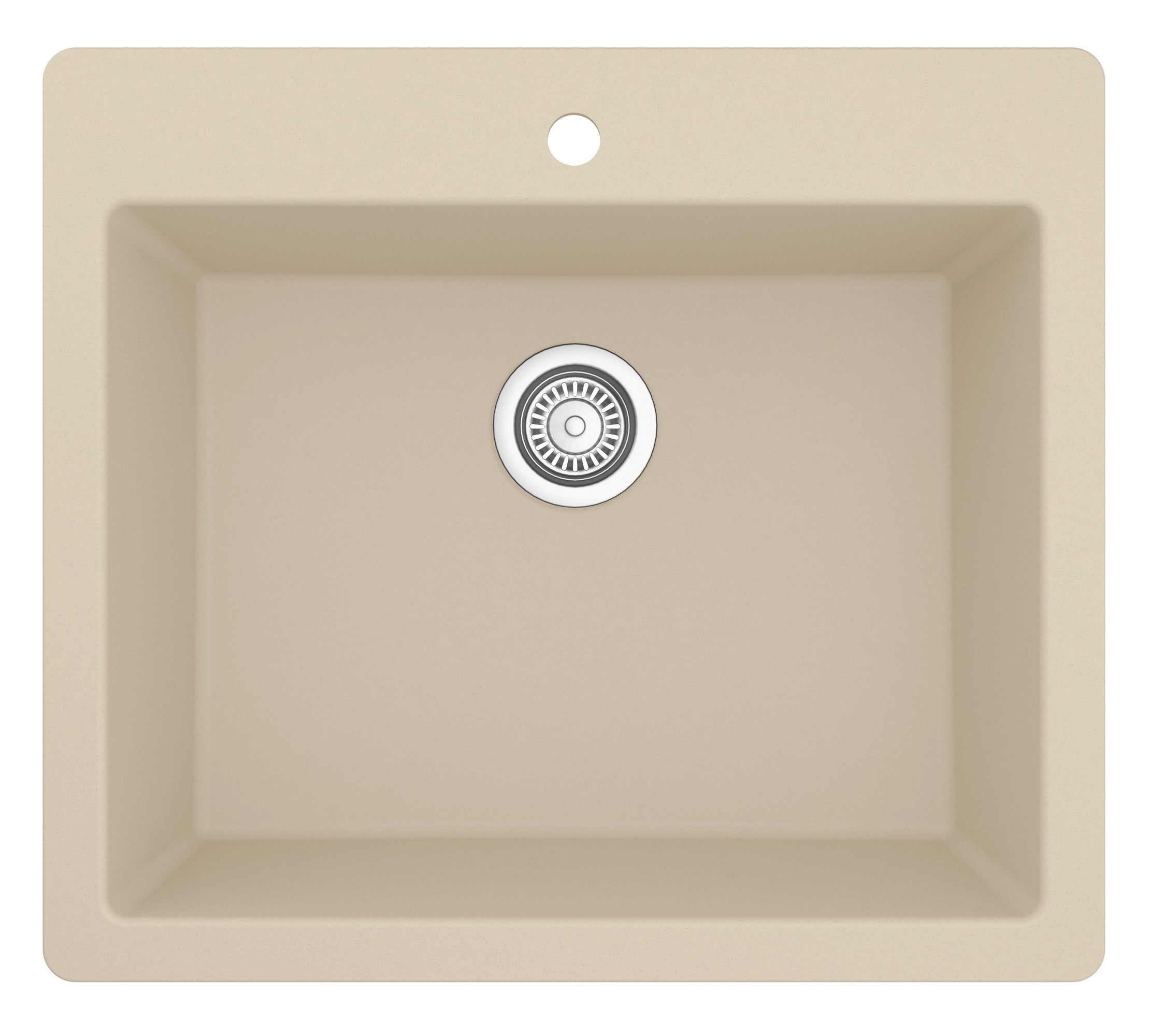 Karran 25" Drop In/Topmount Quartz Composite Kitchen Sink, Bisque, QT-820-BI