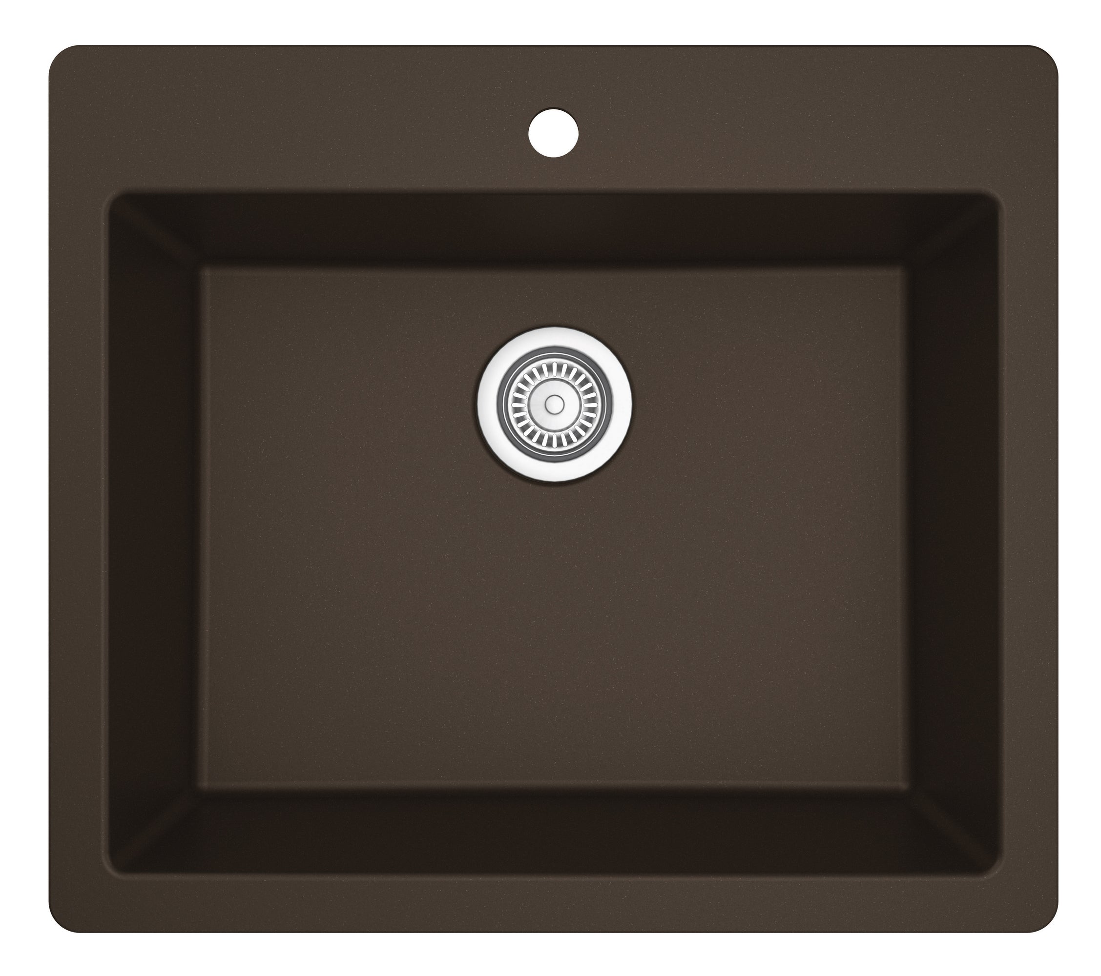Karran 25" Drop In/Topmount Quartz Composite Kitchen Sink, Brown, QT-820-BR