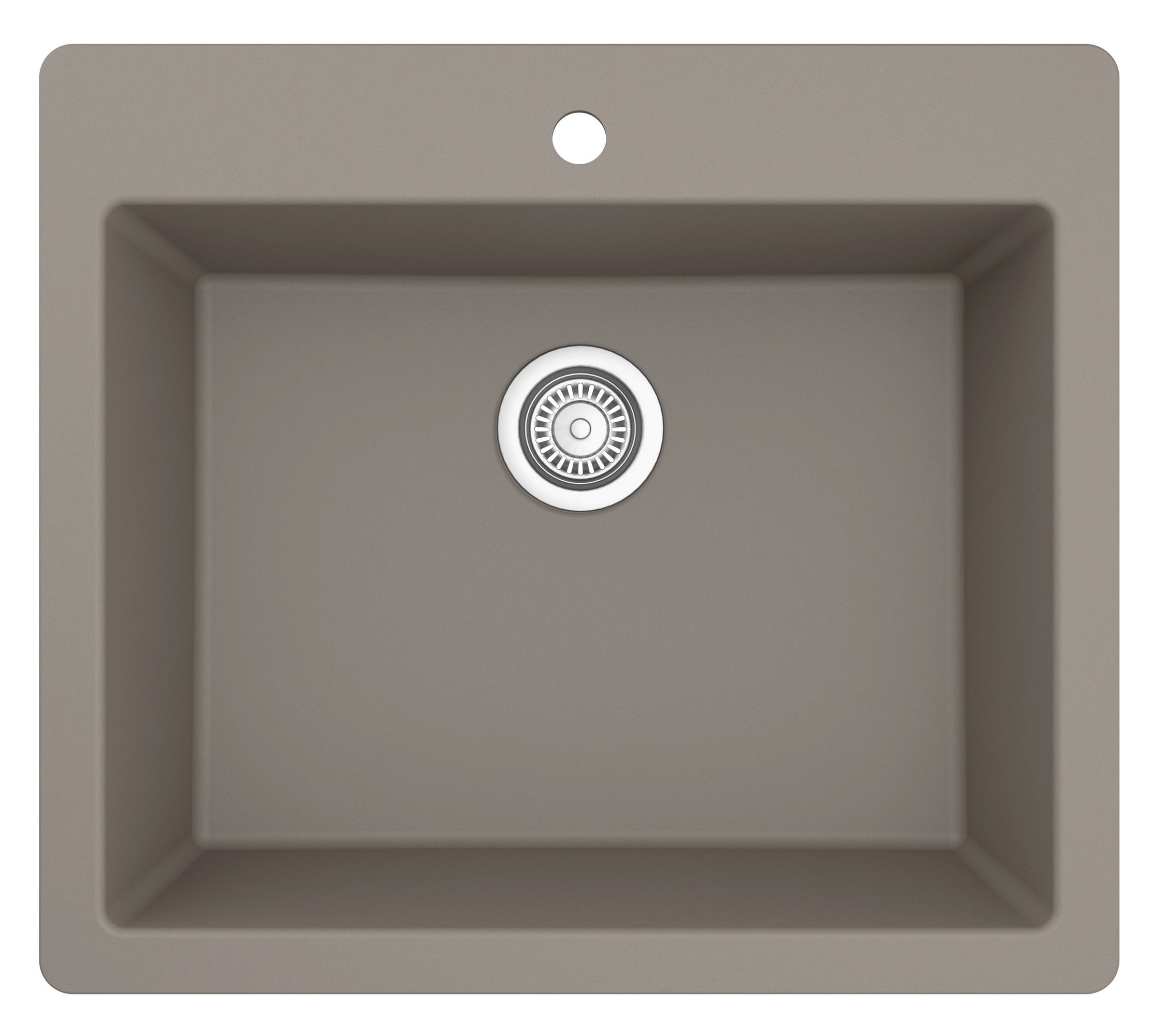 Karran 25" Drop In/Topmount Quartz Composite Kitchen Sink, Concrete, QT-820-CN
