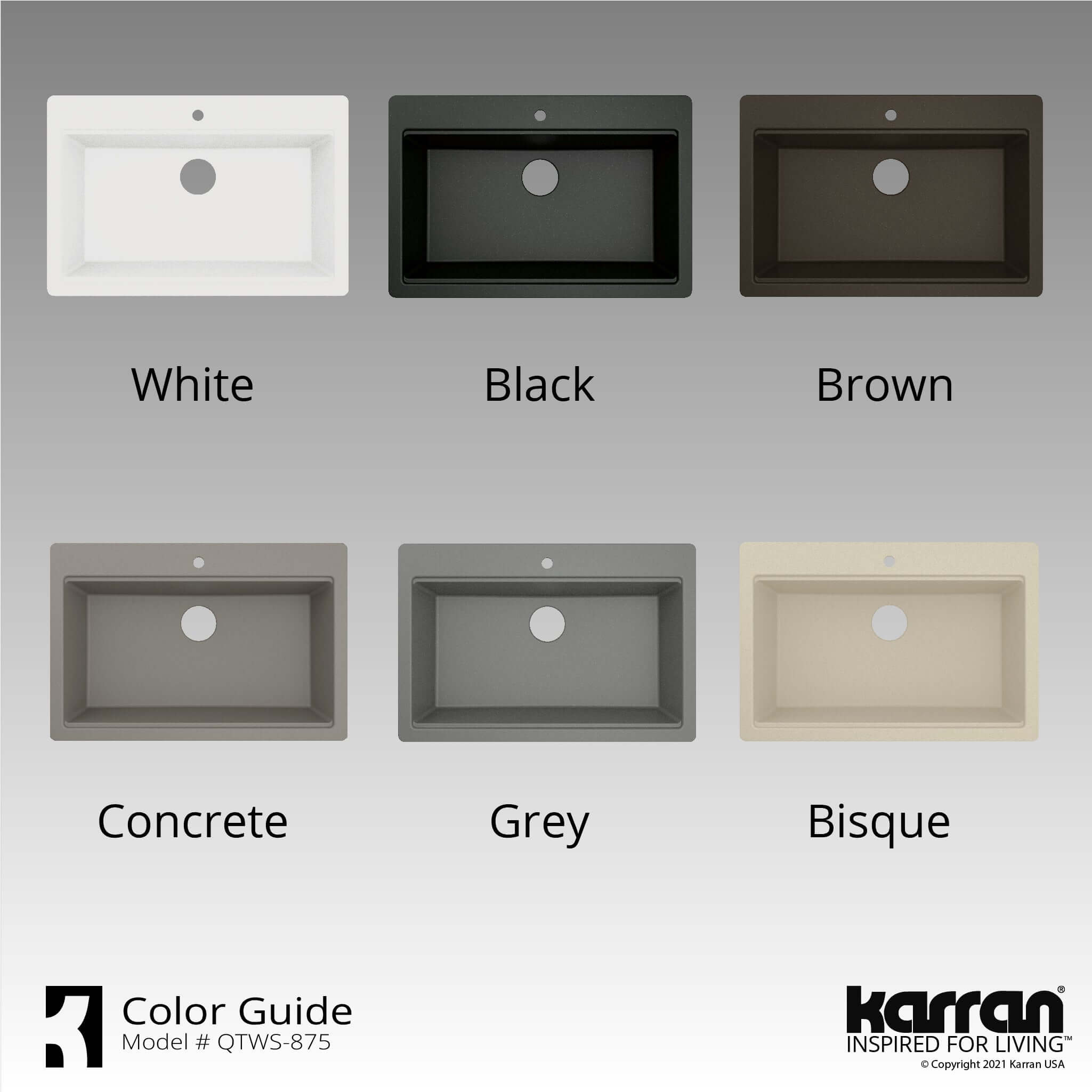 Alternate Image for Karran 33" Drop In/Topmount Quartz Composite Workstation Kitchen Sink with Accessories, Concrete, QTWS-875-CN