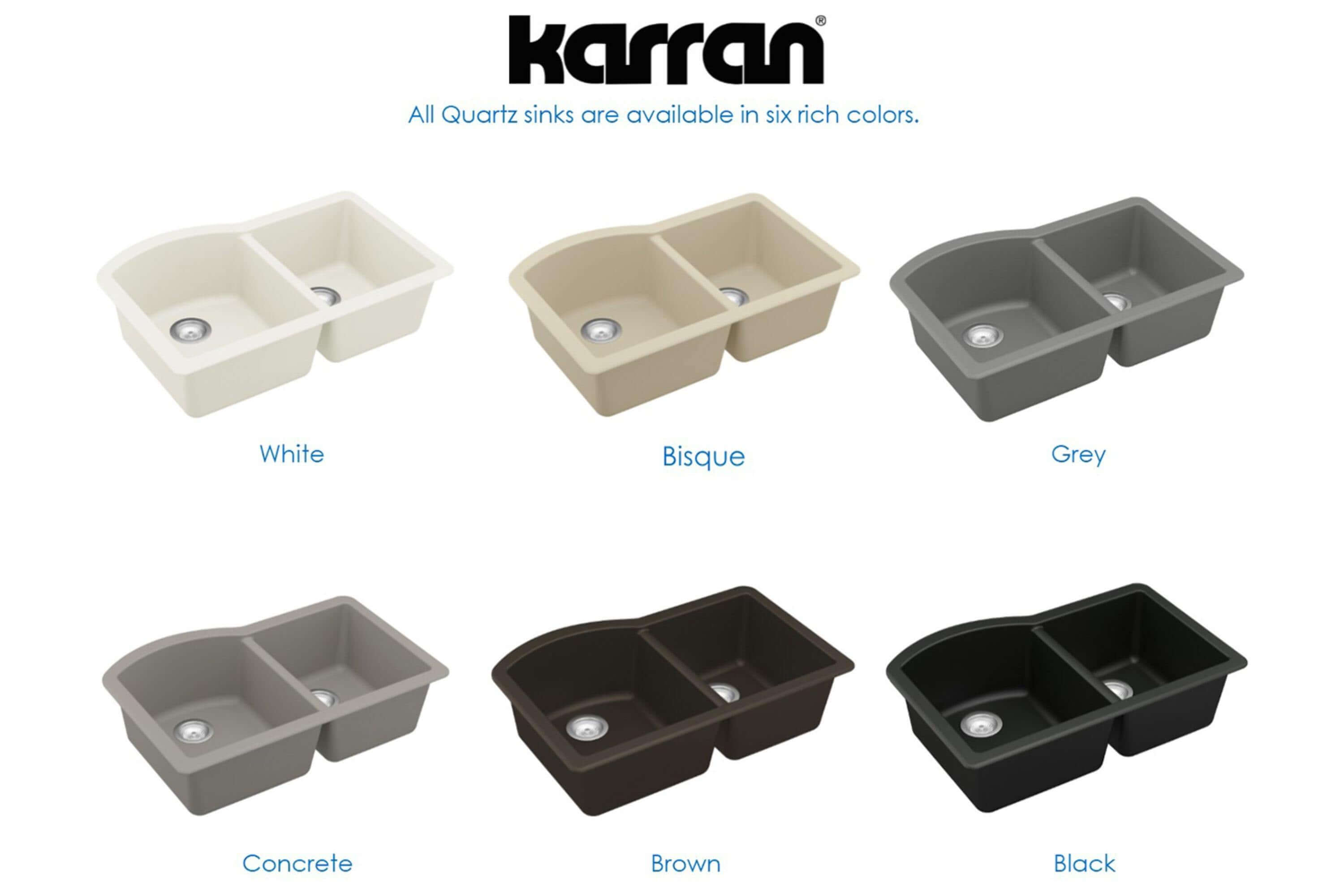 Alternate Image for Karran 32" Undermount Quartz Composite Kitchen Sink, 60/40 Double Bowl, Brown, QU-610-BR-PK1