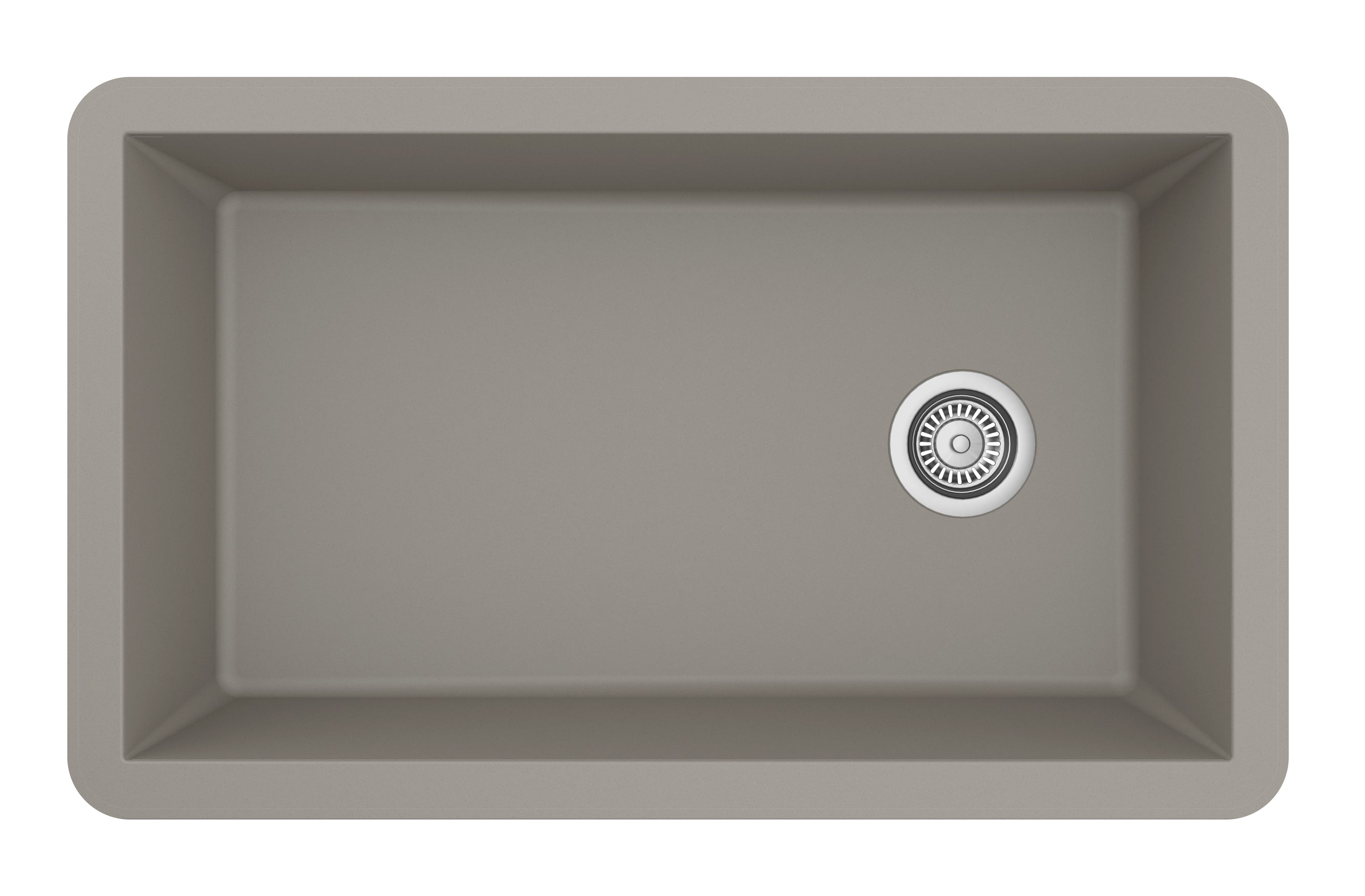 Alternate Image for Karran 32" Undermount Quartz Composite Kitchen Sink, Concrete, QU-670-CN