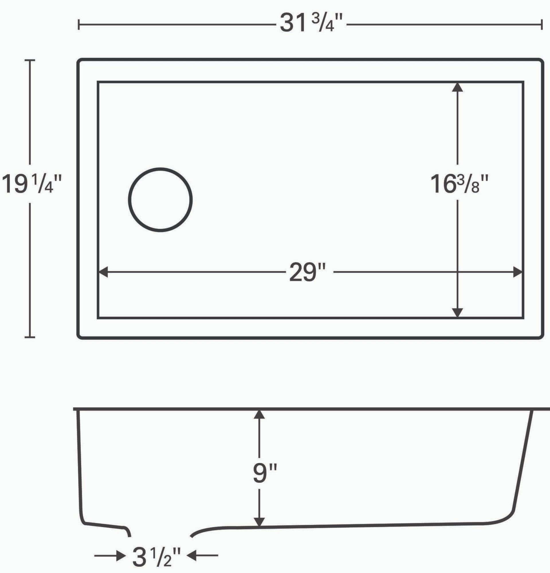 Alternate Image for Karran 32" Undermount Quartz Composite Kitchen Sink, White, QU-670-WH-PK1