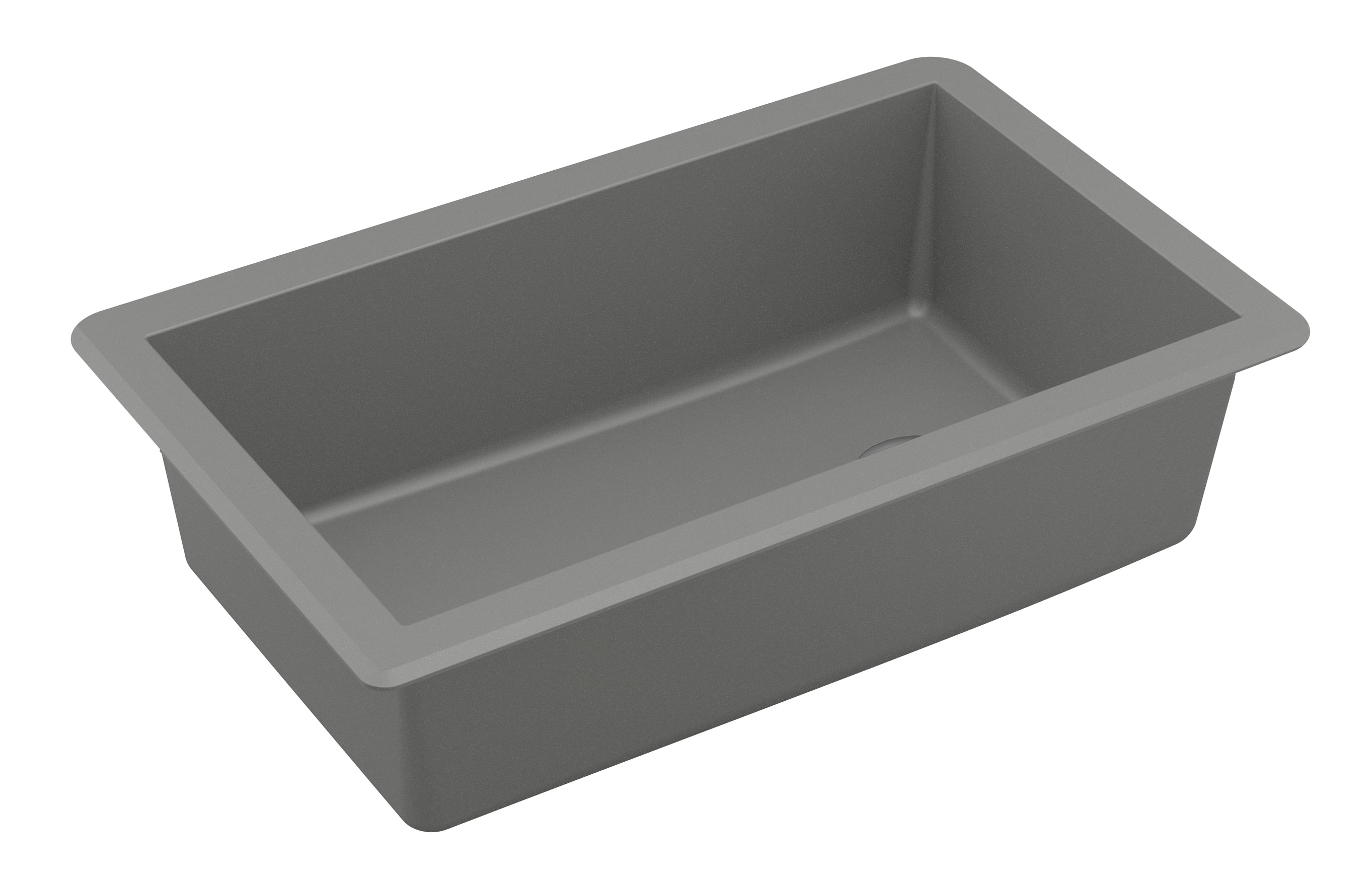 Karran 32" Undermount Quartz Composite Kitchen Sink, Grey, QU-670-GR