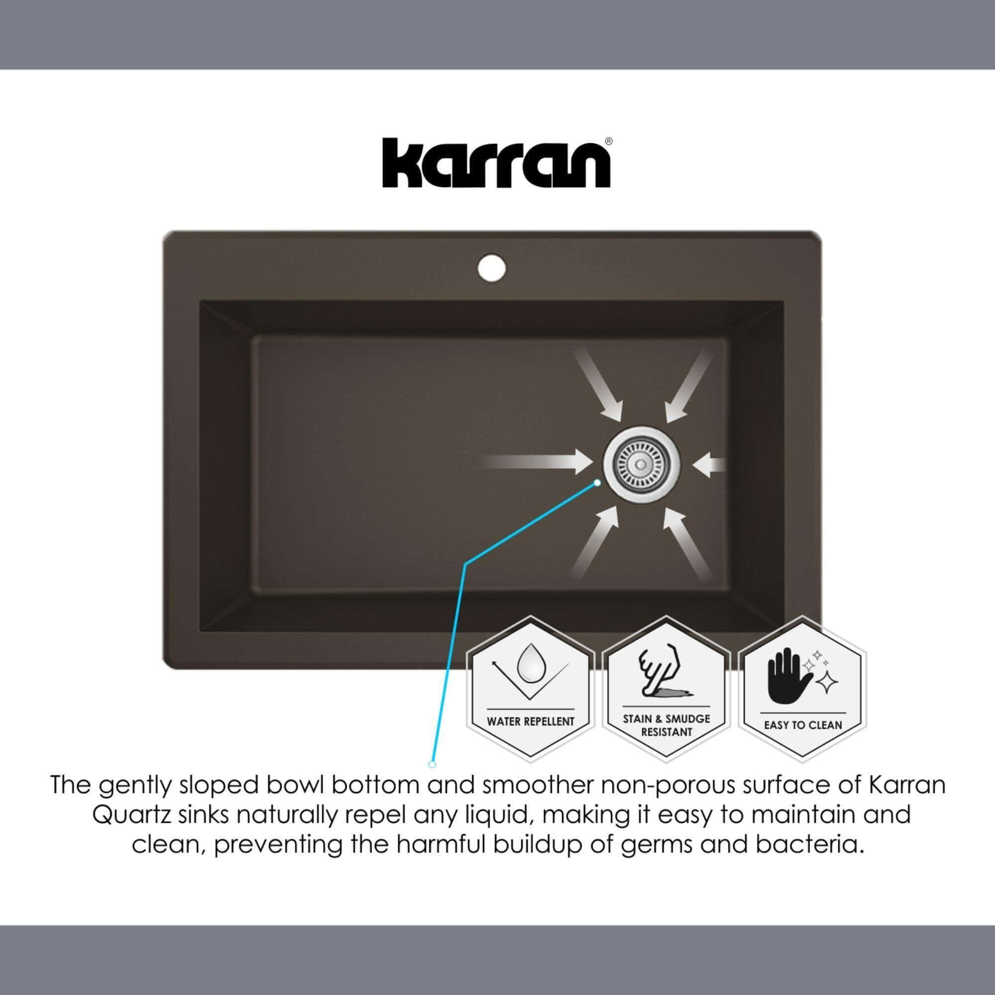 Alternate Image for Karran 32" Undermount Quartz Composite Kitchen Sink, White, QU-670-WH-PK1