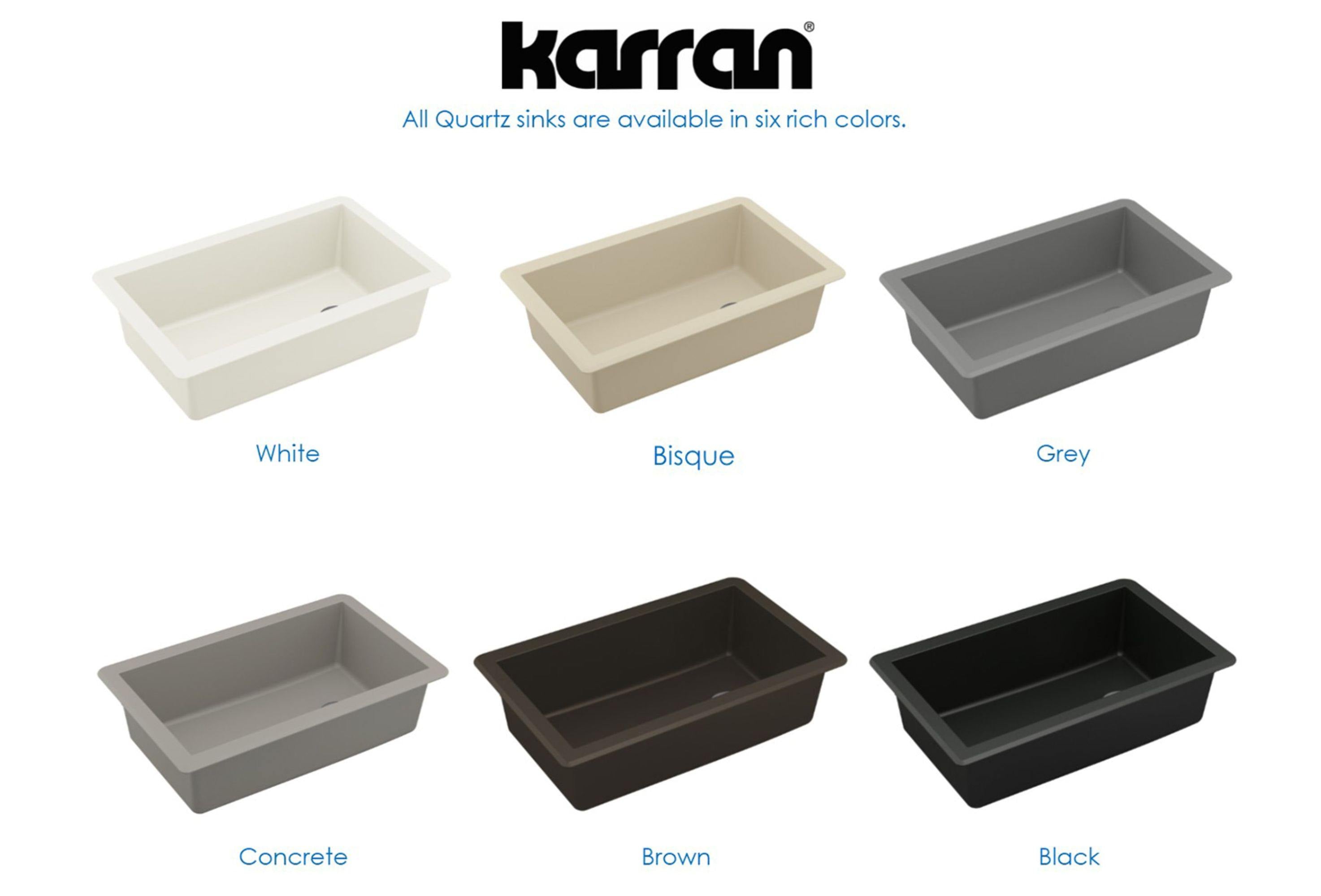 Alternate Image for Karran 32" Undermount Quartz Composite Kitchen Sink, White, QU-670-WH-PK1