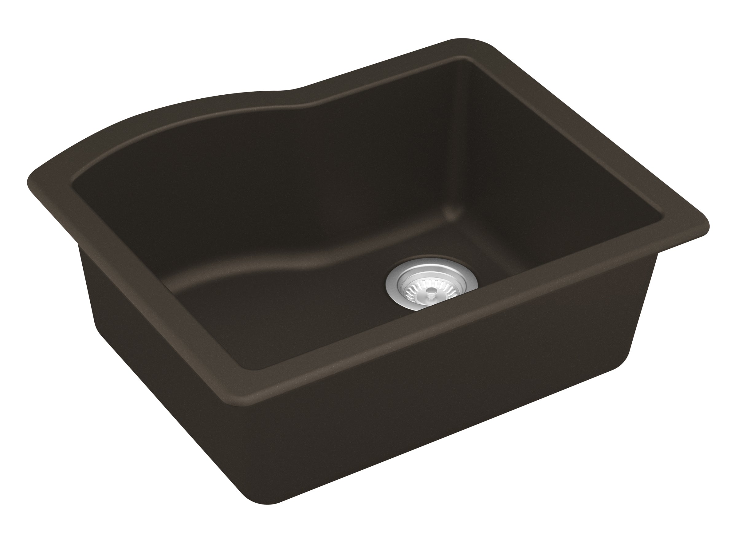 Karran 24" Undermount Quartz Composite Kitchen Sink, Brown, QU-671-BR