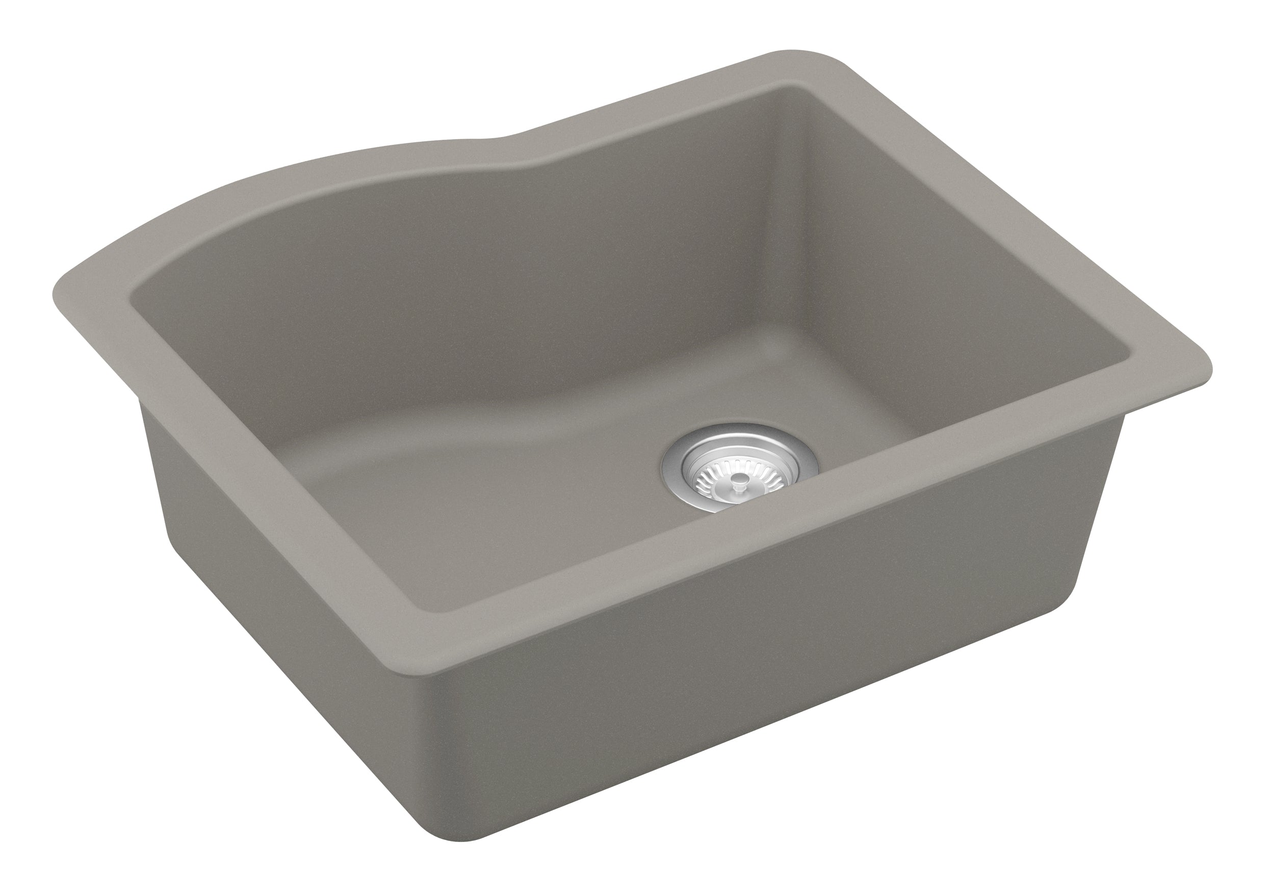 Karran 24" Undermount Quartz Composite Kitchen Sink, Concrete, QU-671-CN