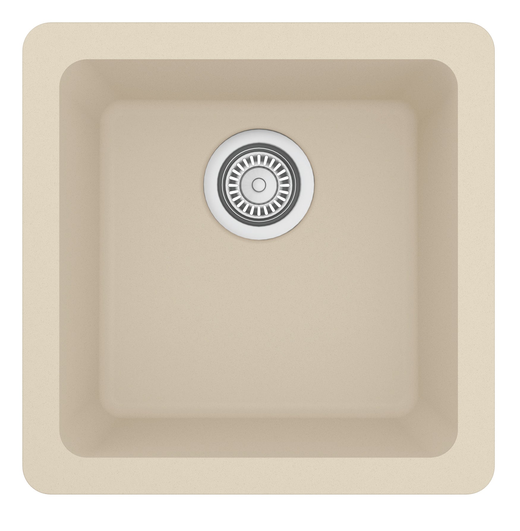 Karran 17" Undermount Quartz Composite Kitchen Sink, Bisque, QU-690-BI