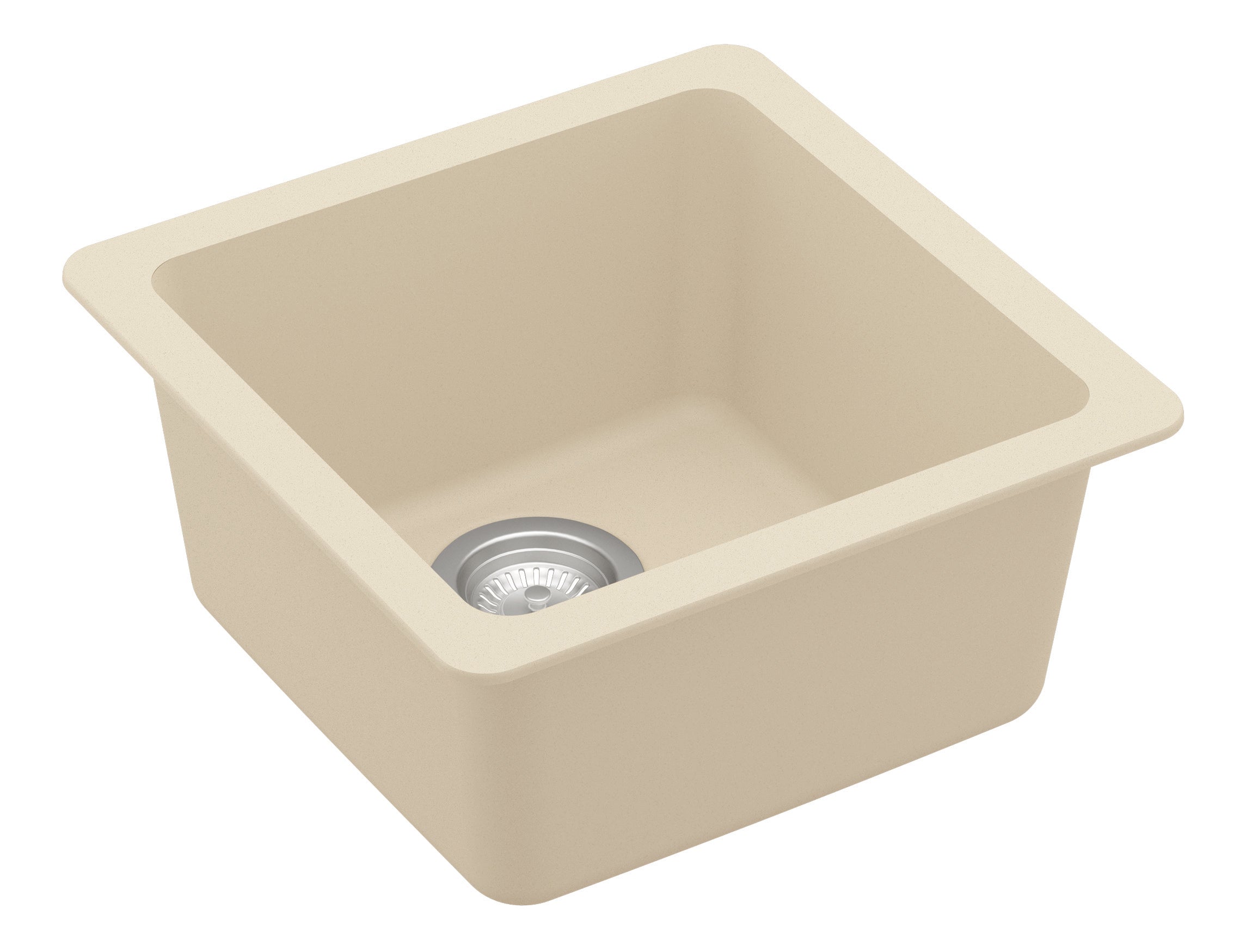 Karran 17" Undermount Quartz Composite Kitchen Sink, Bisque, QU-690-BI