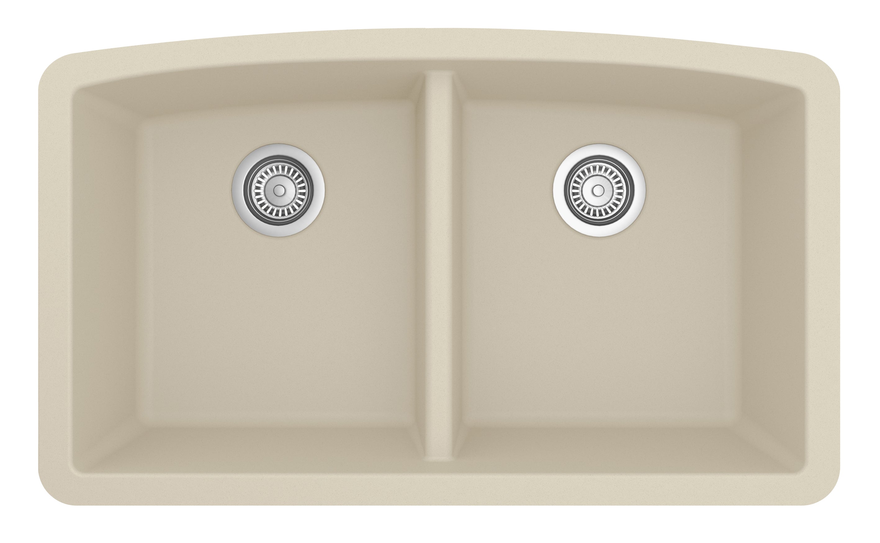Karran 33" Undermount Quartz Composite Kitchen Sink, 50/50 Double Bowl, Bisque, QU-710-BI