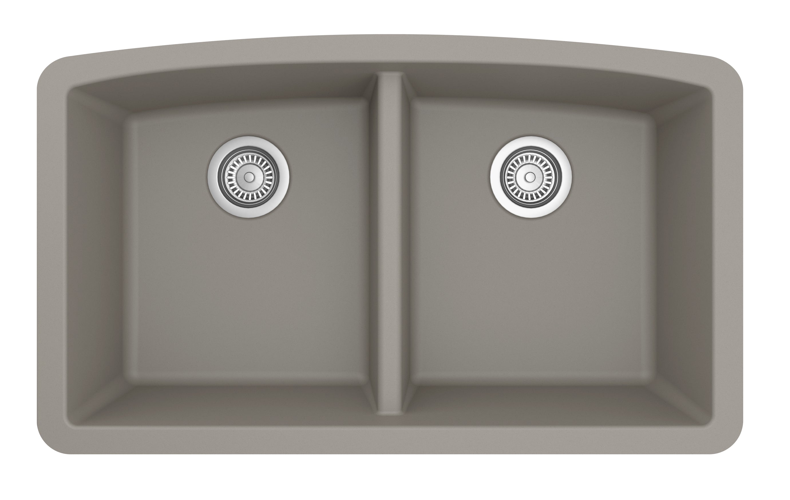 Karran 33" Undermount Quartz Composite Kitchen Sink, 50/50 Double Bowl, Concrete, QU-710-CN