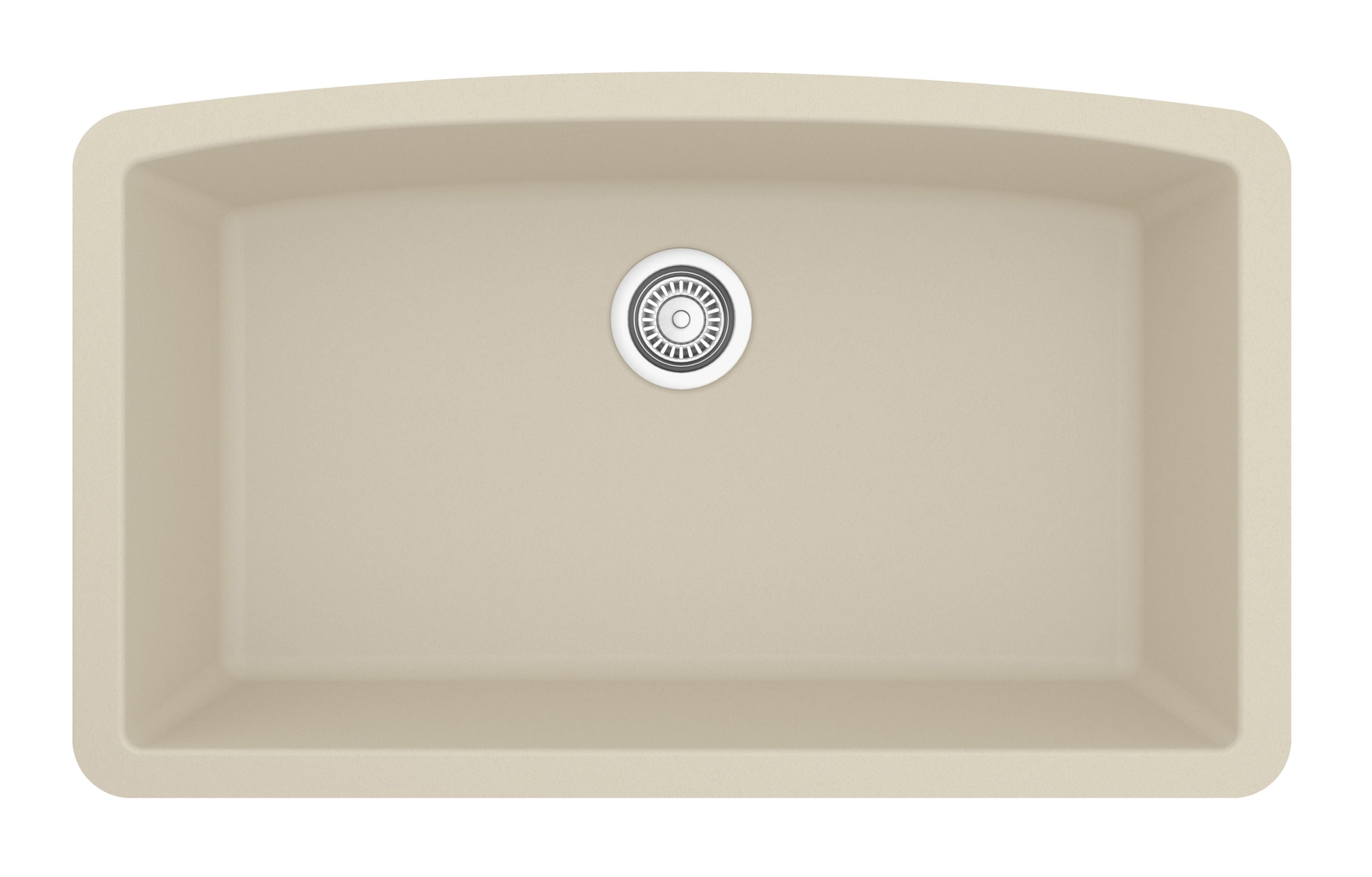 Karran 32" Undermount Quartz Composite Kitchen Sink, Bisque, QU-712-BI-PK1