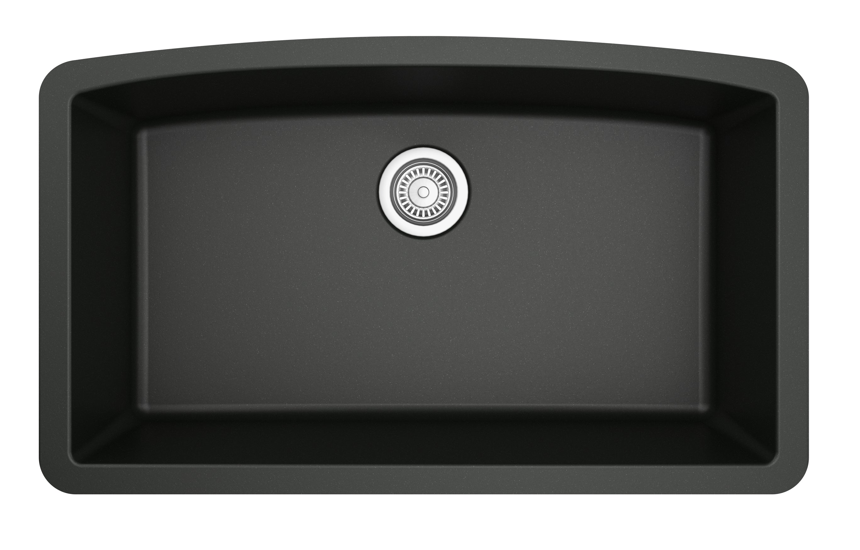 Karran 33" Undermount Quartz Composite Kitchen Sink, Black, QU-712-BL