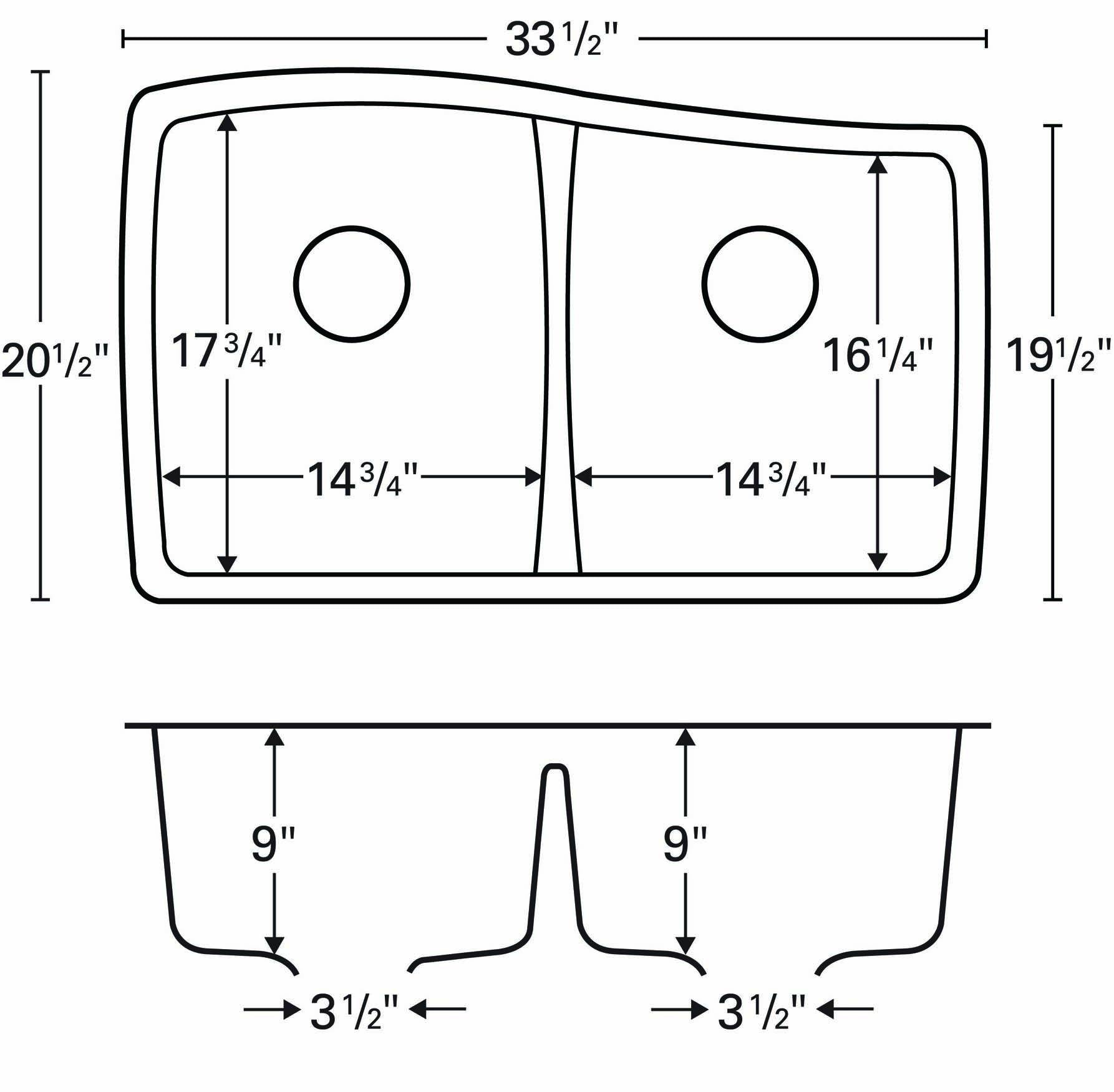 Alternate Image for Karran 34" Undermount Quartz Composite Kitchen Sink, 50/50 Double Bowl, Grey, QU-720-GR
