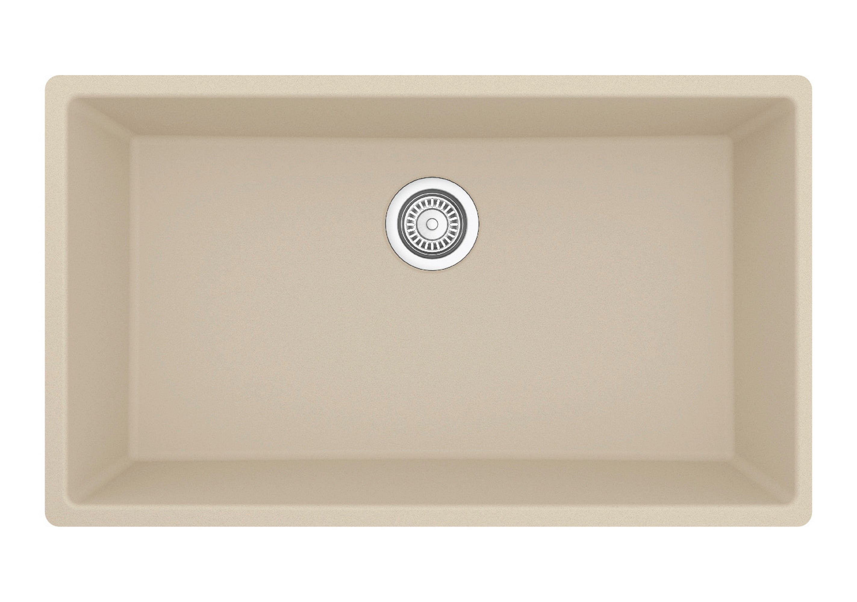 Karran 32" Undermount Quartz Composite Kitchen Sink, Bisque, QU-812-BI
