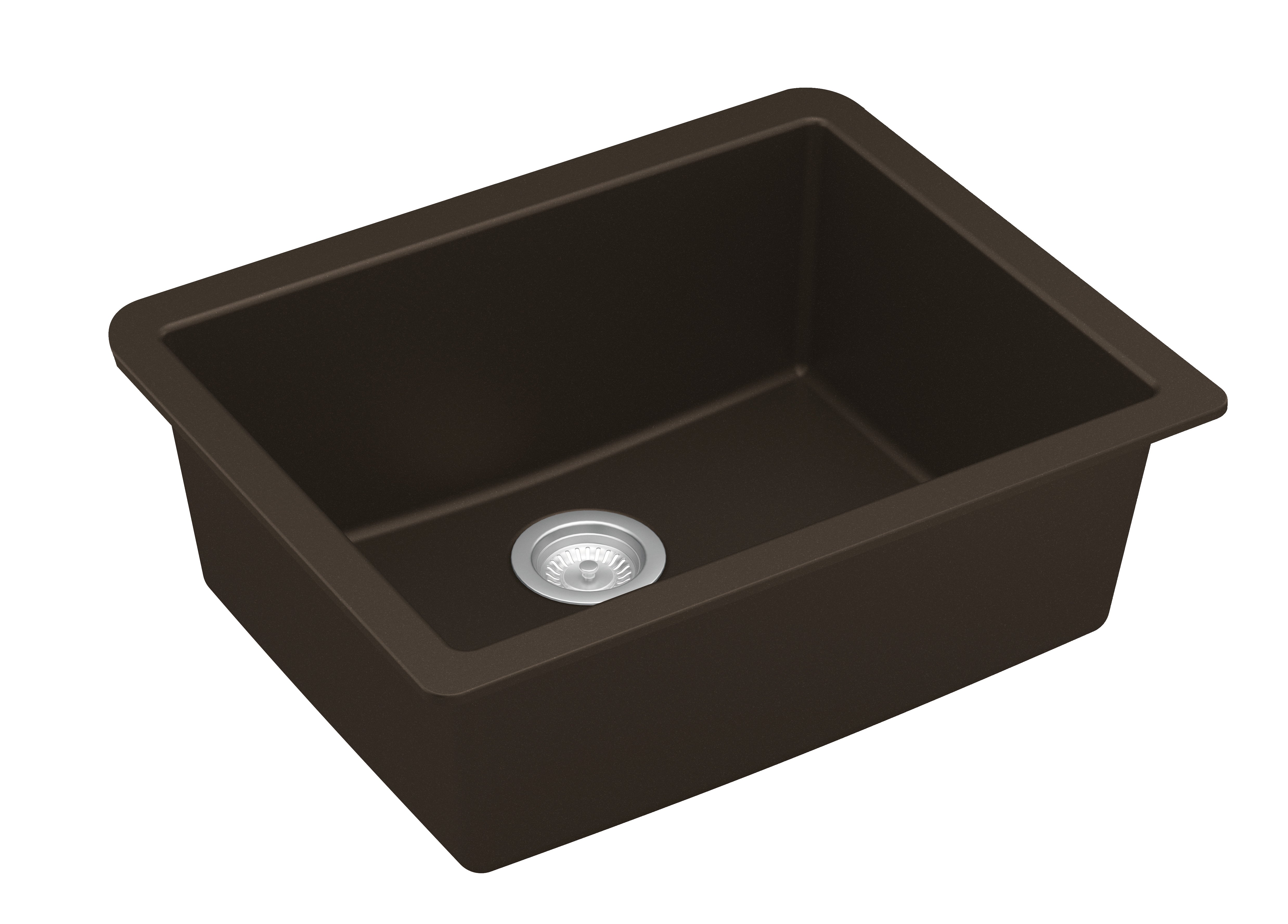 Alternate Image for Karran 24" Undermount Quartz Composite Kitchen Sink, Brown, QU-820-BR