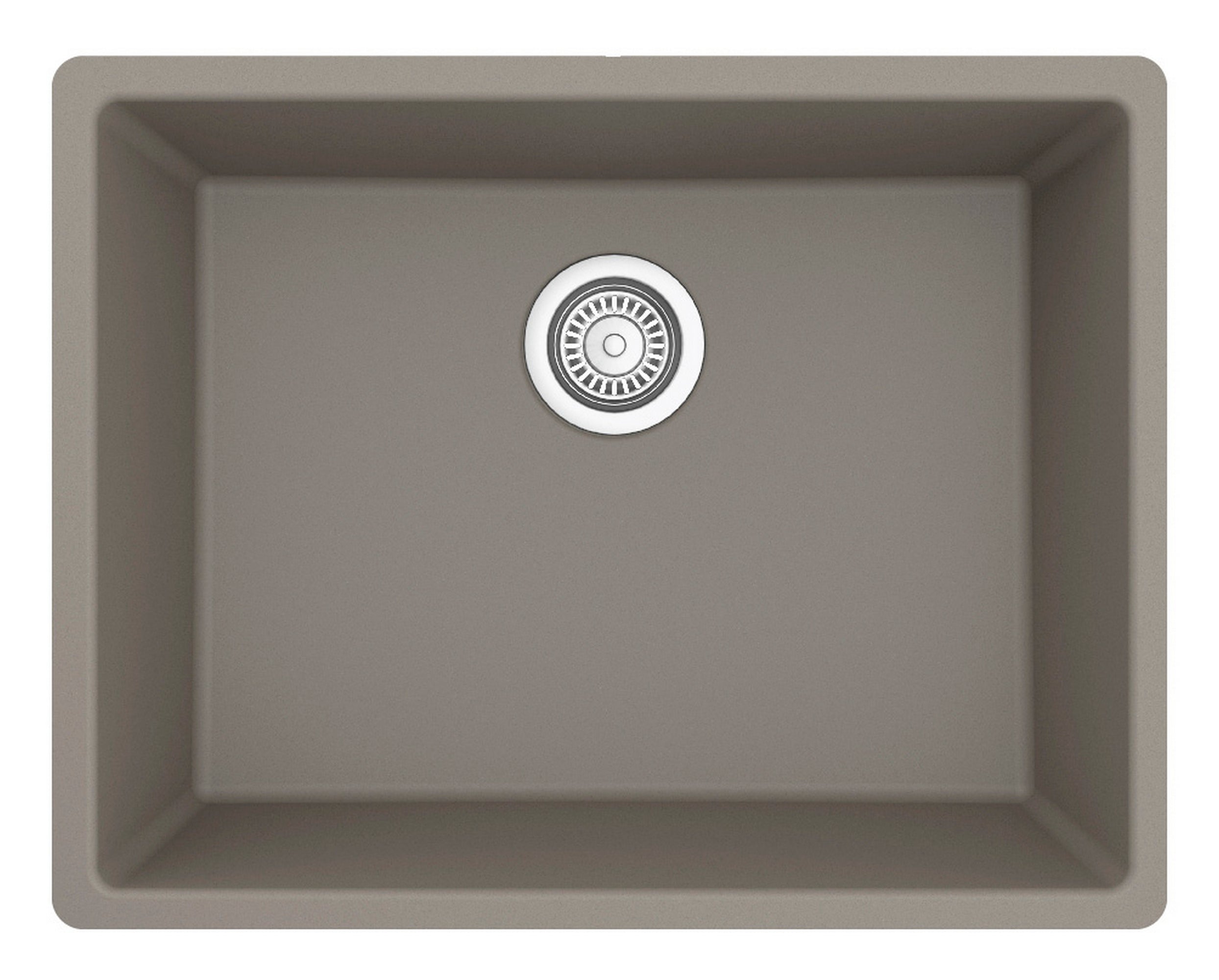 Alternate Image for Karran 24" Undermount Quartz Composite Kitchen Sink with Accessories, Concrete, QU-820-CN-PK1