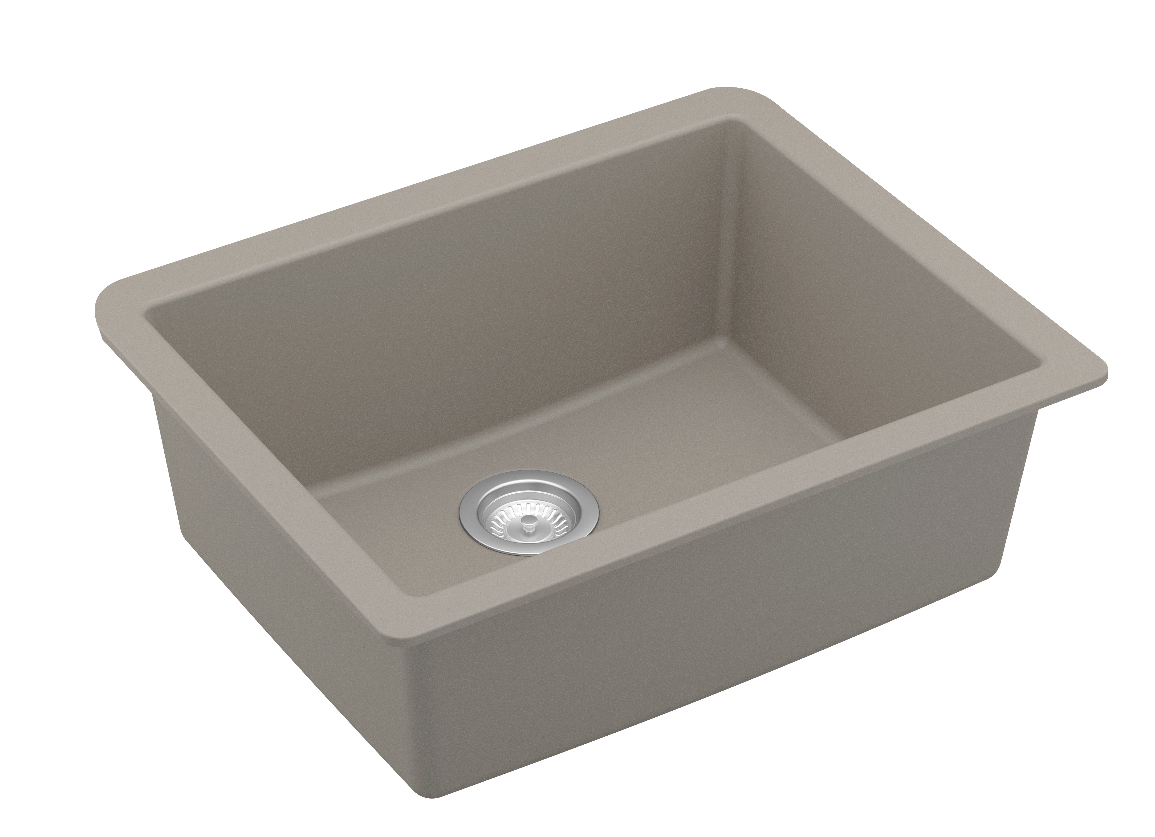 Alternate Image for Karran 24" Undermount Quartz Composite Kitchen Sink, Concrete, QU-820-CN