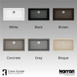 Karran 33" Undermount Quartz Composite Workstation Kitchen Sink with Accessories, Concrete, QUWS-875-CN