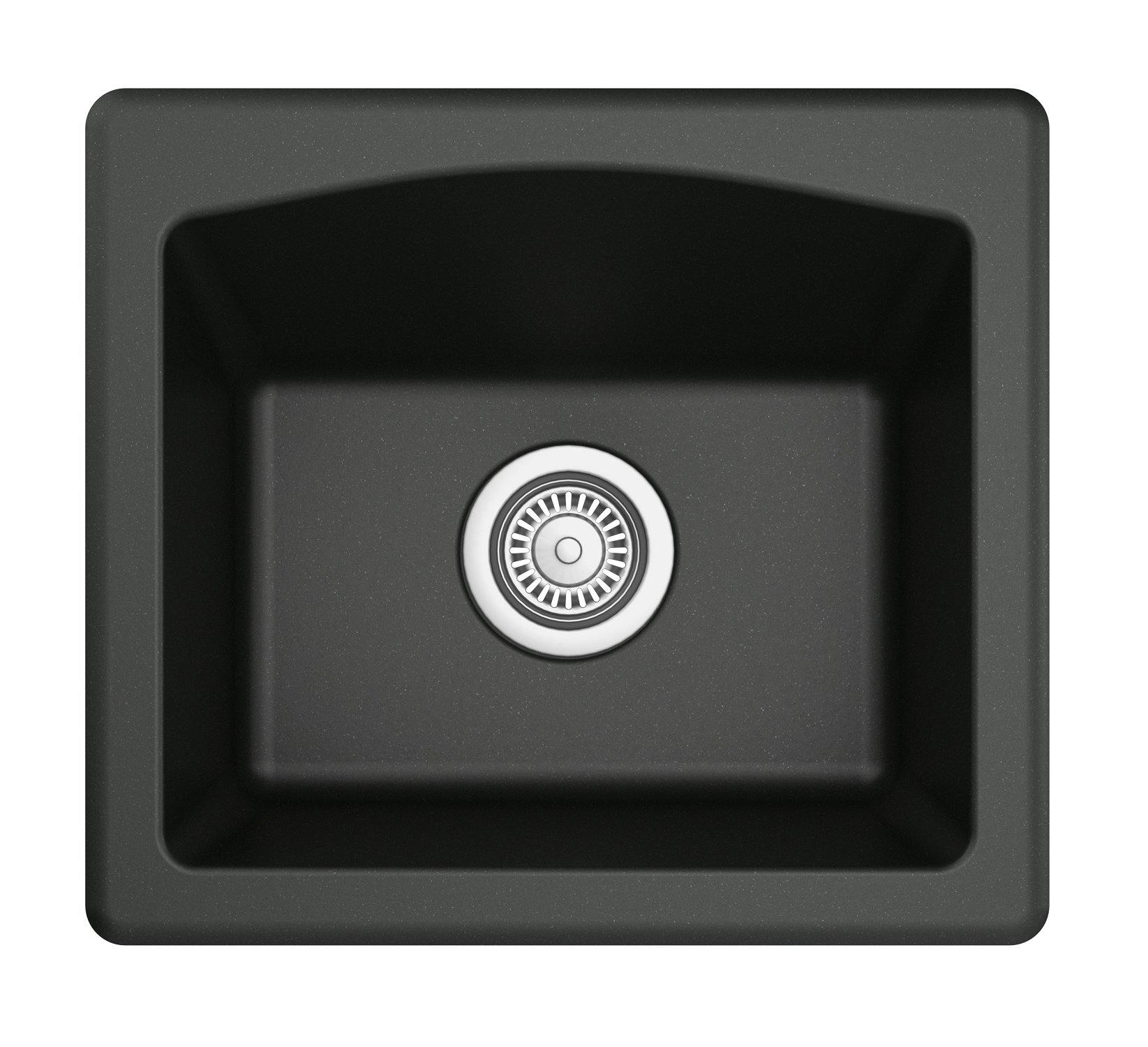 Alternate Image for Karran 18" Quartz Bar/Prep Sink, Black, QX-680-BL