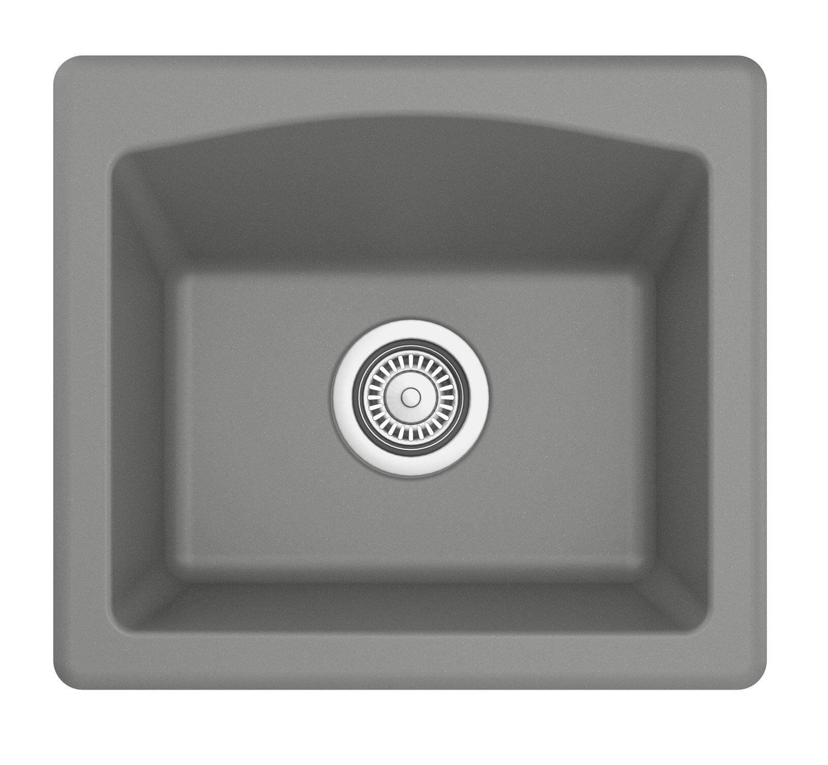 Alternate Image for Karran 18" Quartz Bar/Prep Sink, Grey, QX-680-GR