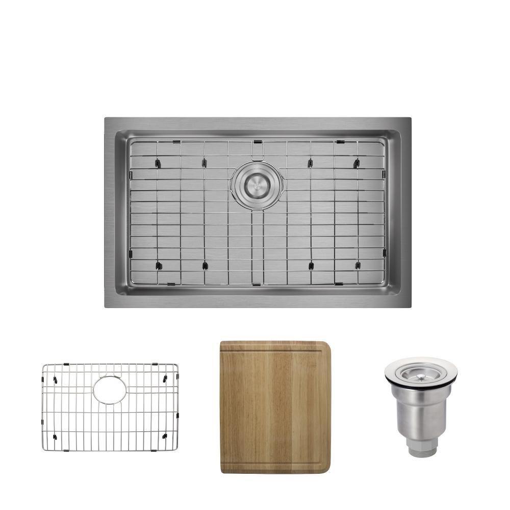 Rene 29" Stainless Steel Kitchen Sink, 18 Gauge, R1-1036S-18 - The Sink Boutique