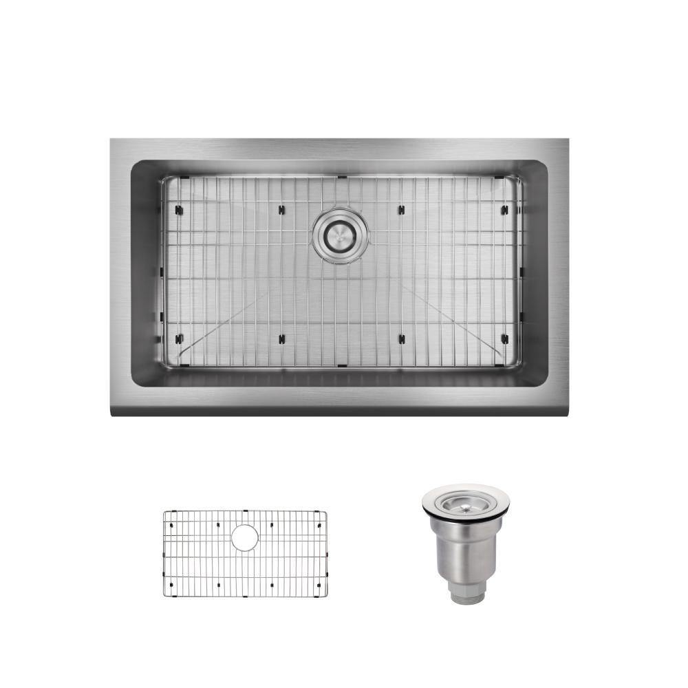 Rene 33" Stainless Steel Farmhouse Sink, 16 Gauge, R1-3001-16 - The Sink Boutique