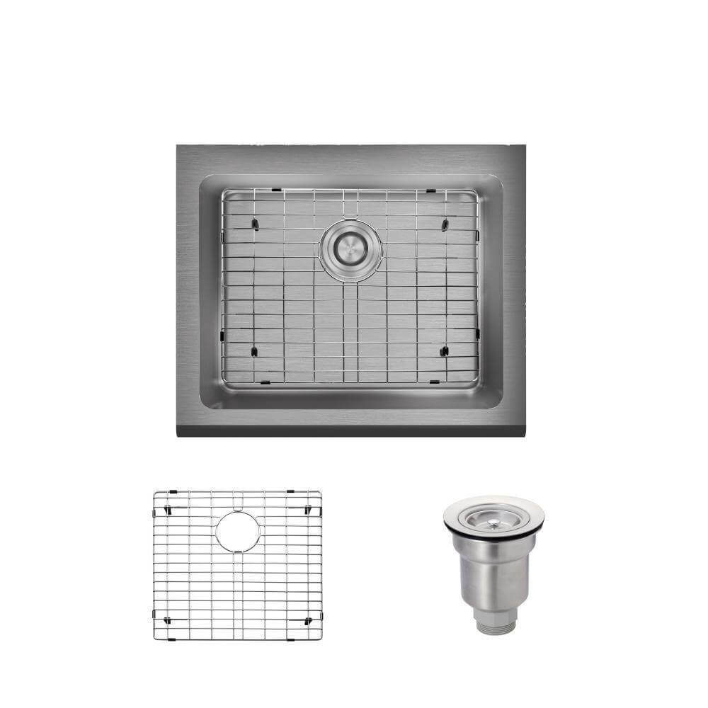 Alternate Image for Rene 24" Stainless Steel Farmhouse Sink, 16 Gauge, R1-3004-16