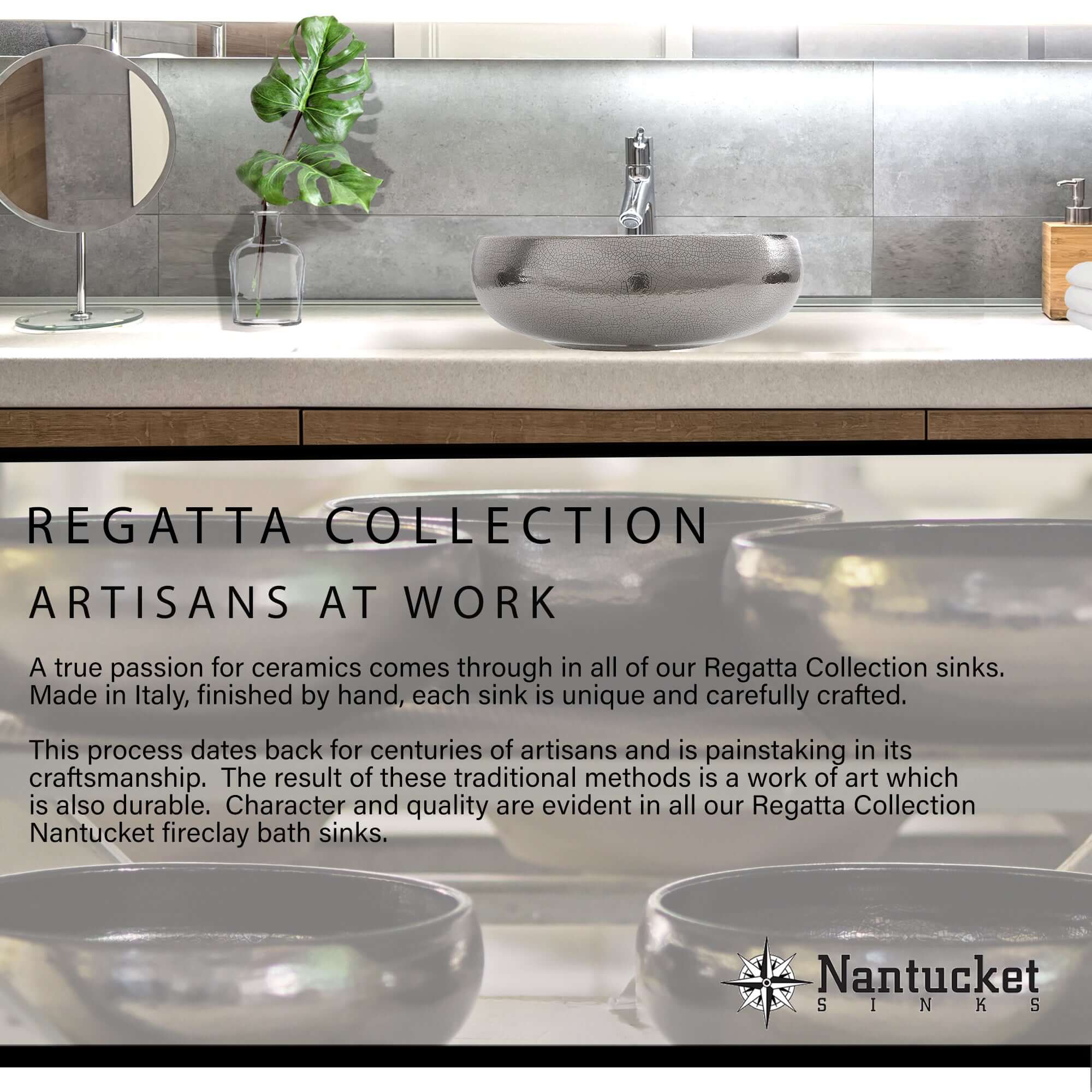 Alternate Image for Nantucket Sinks Regatta 20" Fireclay Bathroom Sink, Brown, RC73240BHY