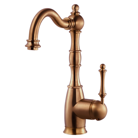 Houzer Regal Solid Brass Bar Faucet Antique Copper, REGBA-160-AC