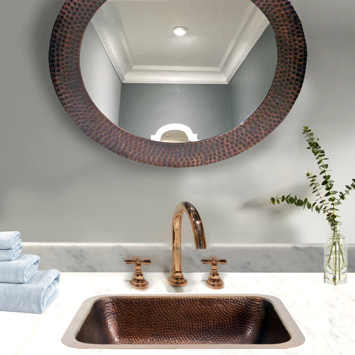 Alternate Image for Nantucket Sinks Brightwork Home 17" Copper Bathroom Sink, REHC