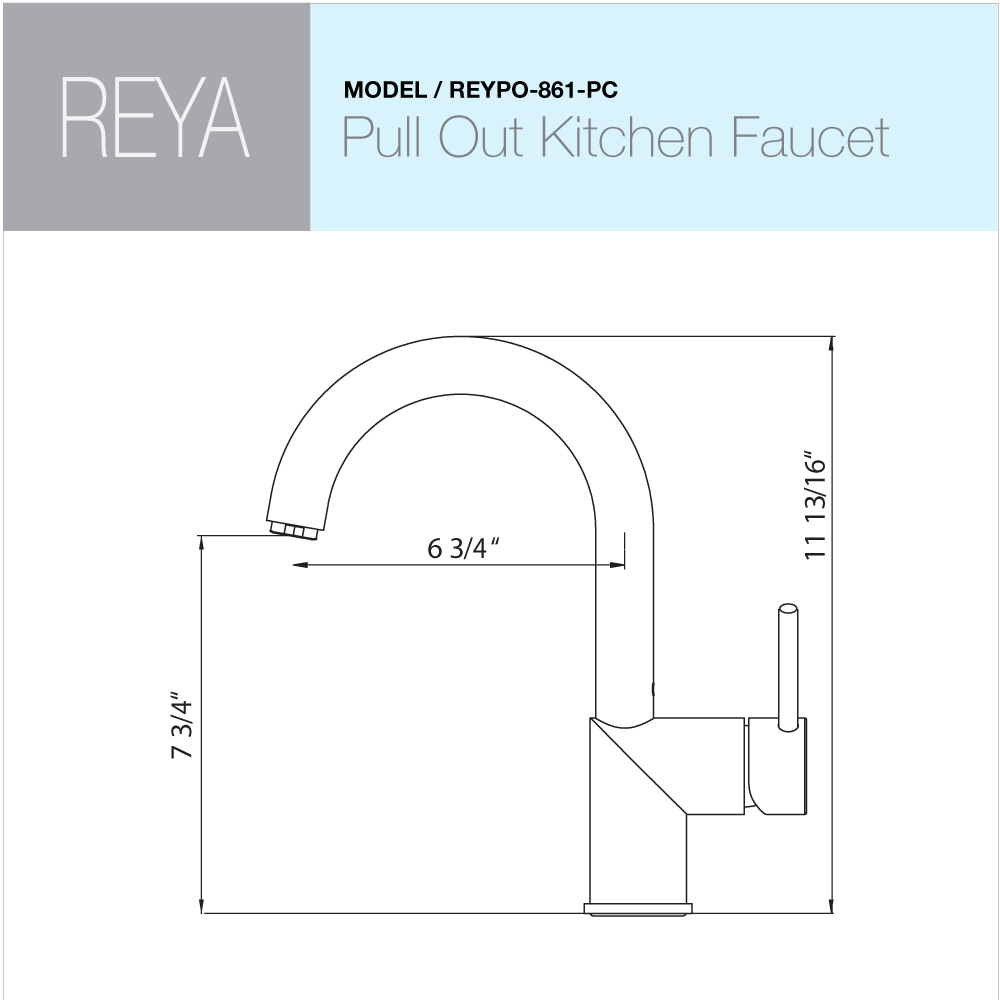 Alternate Image for Houzer Reya Pull Out Kitchen Faucet with CeraDox Technology Polished Chrome, REYPO-861-PC