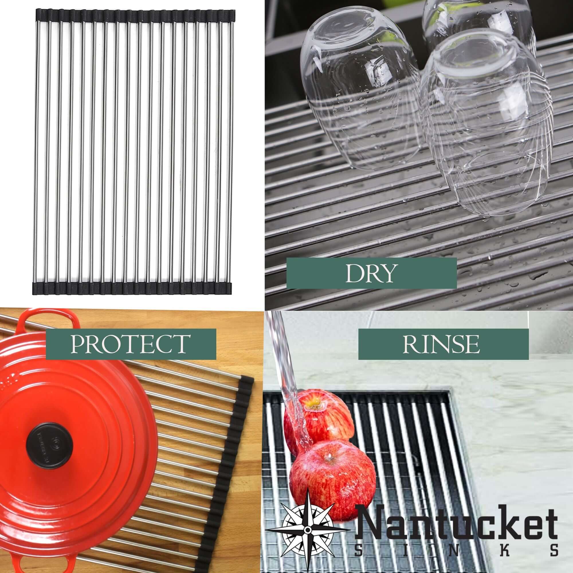 Alternate Image for Nantucket Sinks Rockport 33" Granite Composite Workstation Farmhouse Sink with Accessories, Black, PR3320-APS-BL