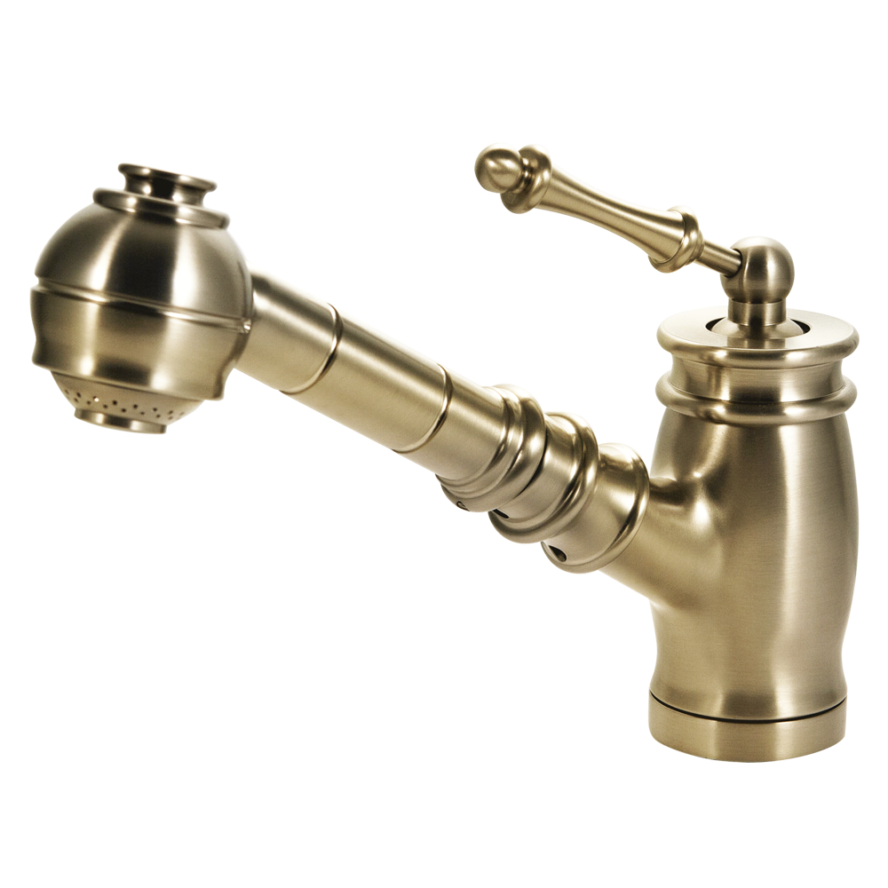 Alternate Image for Houzer Scepter Pull Out Solid Brass Kitchen Faucet Brushed Brass, SCEPO-263-BB