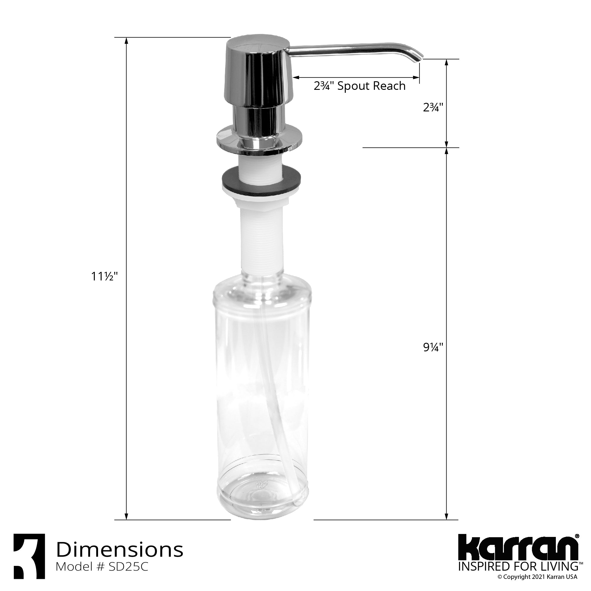 Alternate Image for Karran SD25 Kitchen Soap/Lotion Dispenser in Chrome, SD25C