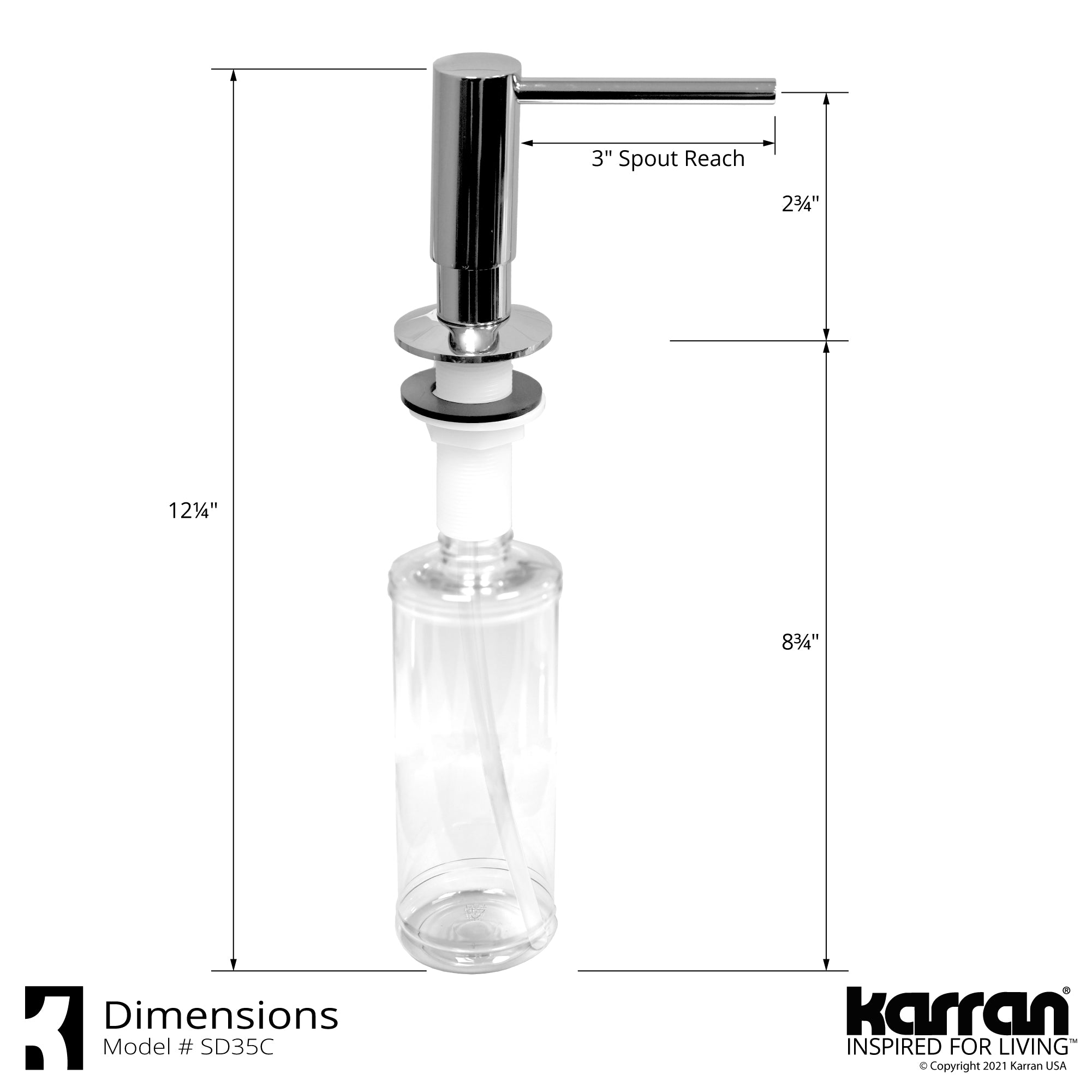 Alternate Image for Karran SD35 Kitchen Soap/Lotion Dispenser in Chrome, SD35C